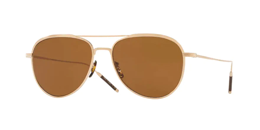 Oliver Peoples TK-3 56mm OV 1276ST 531153 Brushed Gold Brown Made in J –  Shade Review Store