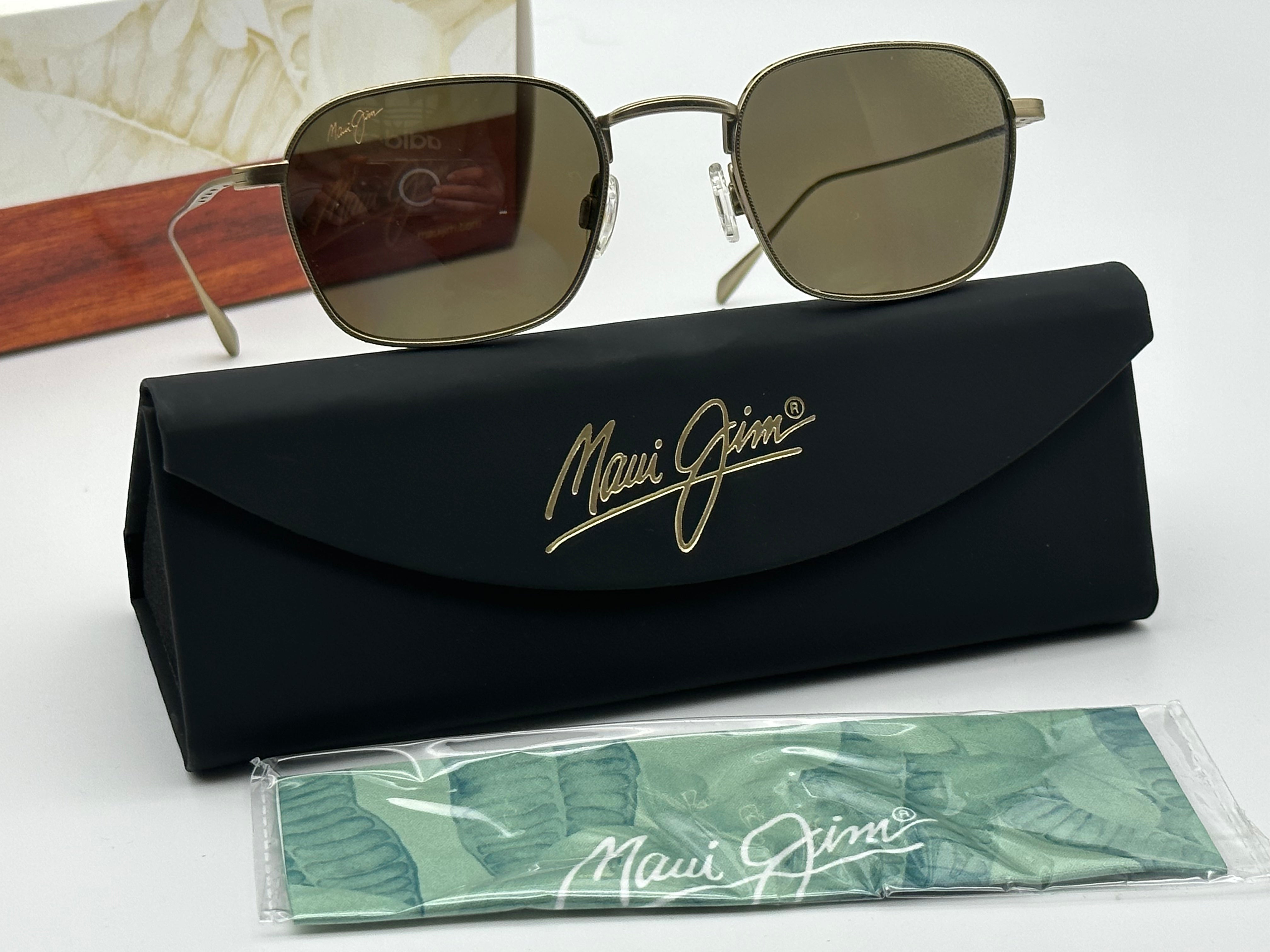 Maui Jim Puka Gold Matte Bronze Ornate 48mm Polarized Bronze Sunglass Shade Review Store