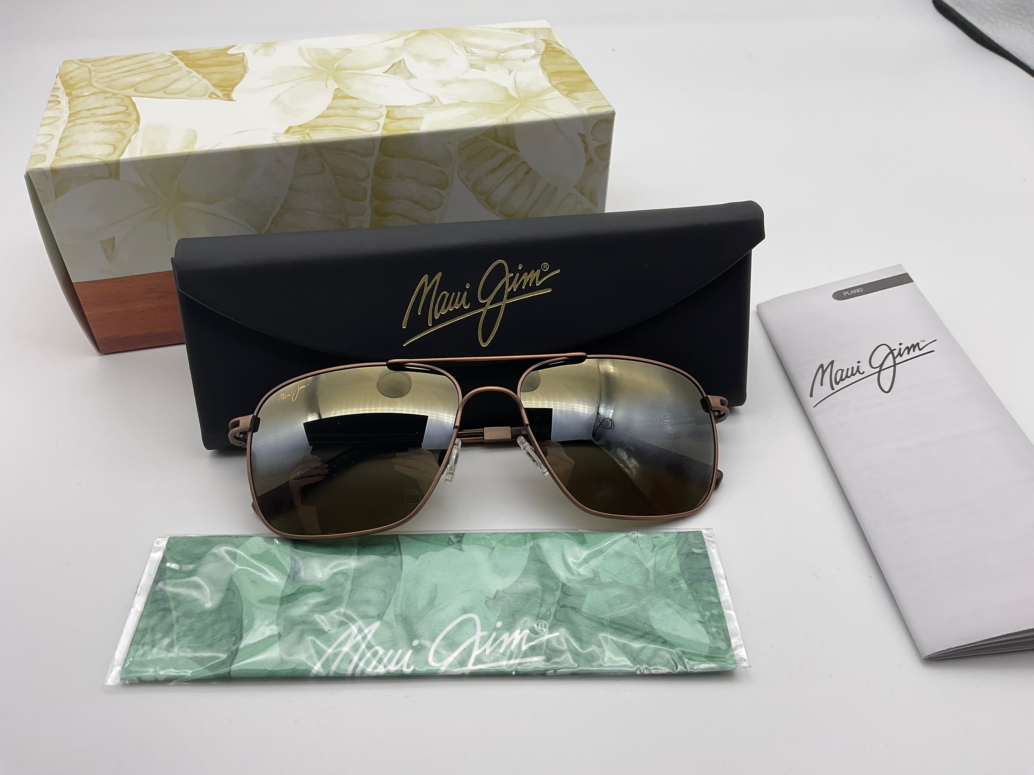 NEW Maui Jim HALEIWA 58mm Brushed Copper POLARIZED Bronze Sunglass