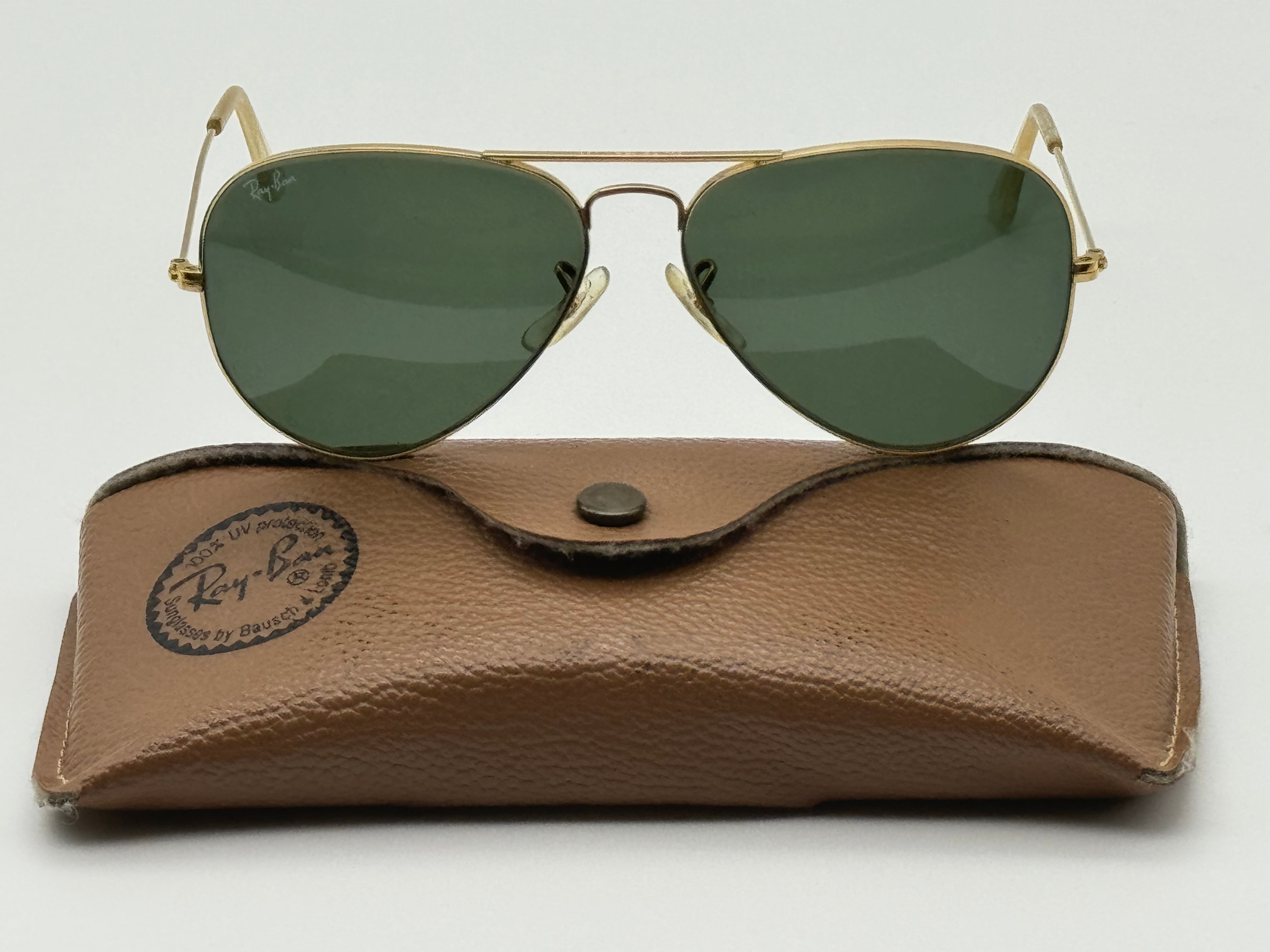 Ray ban aviator leather vintage deals