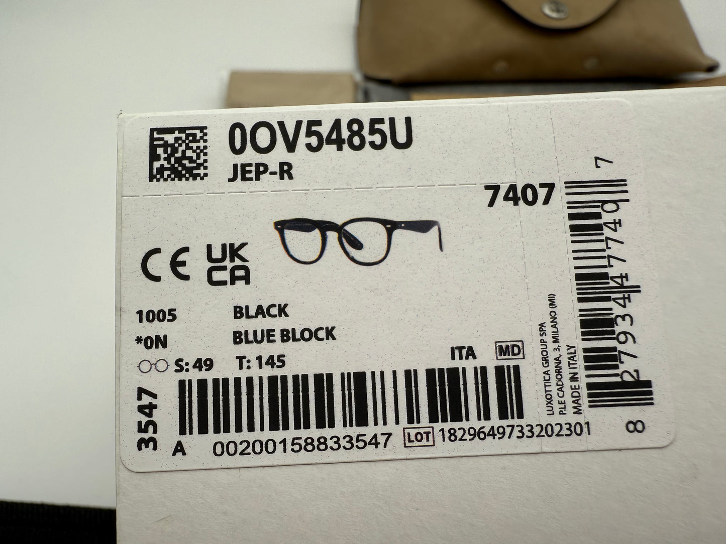 Oliver Peoples Jep R 49mm Blue Light Blocking / Black Brunello Cucinelli 1005 Italy NEW