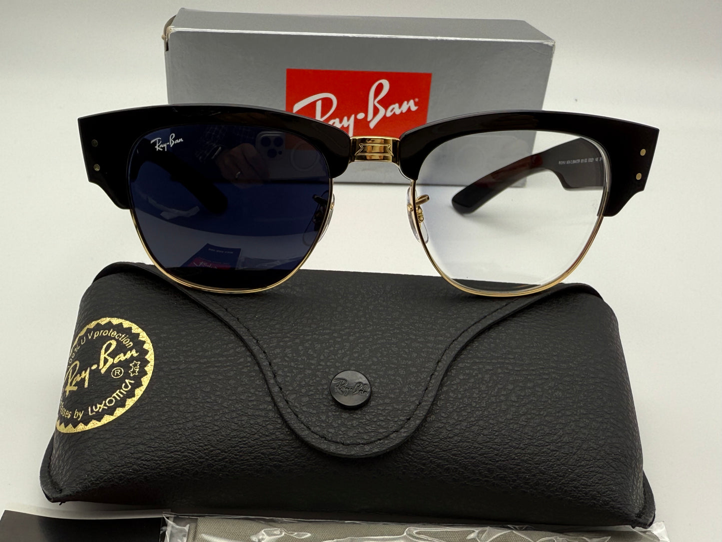 Ray-Ban Mega Clubmaster 53mm Transitions Photochromic Sapphire RB 0316 901 / GG Italy Read Description