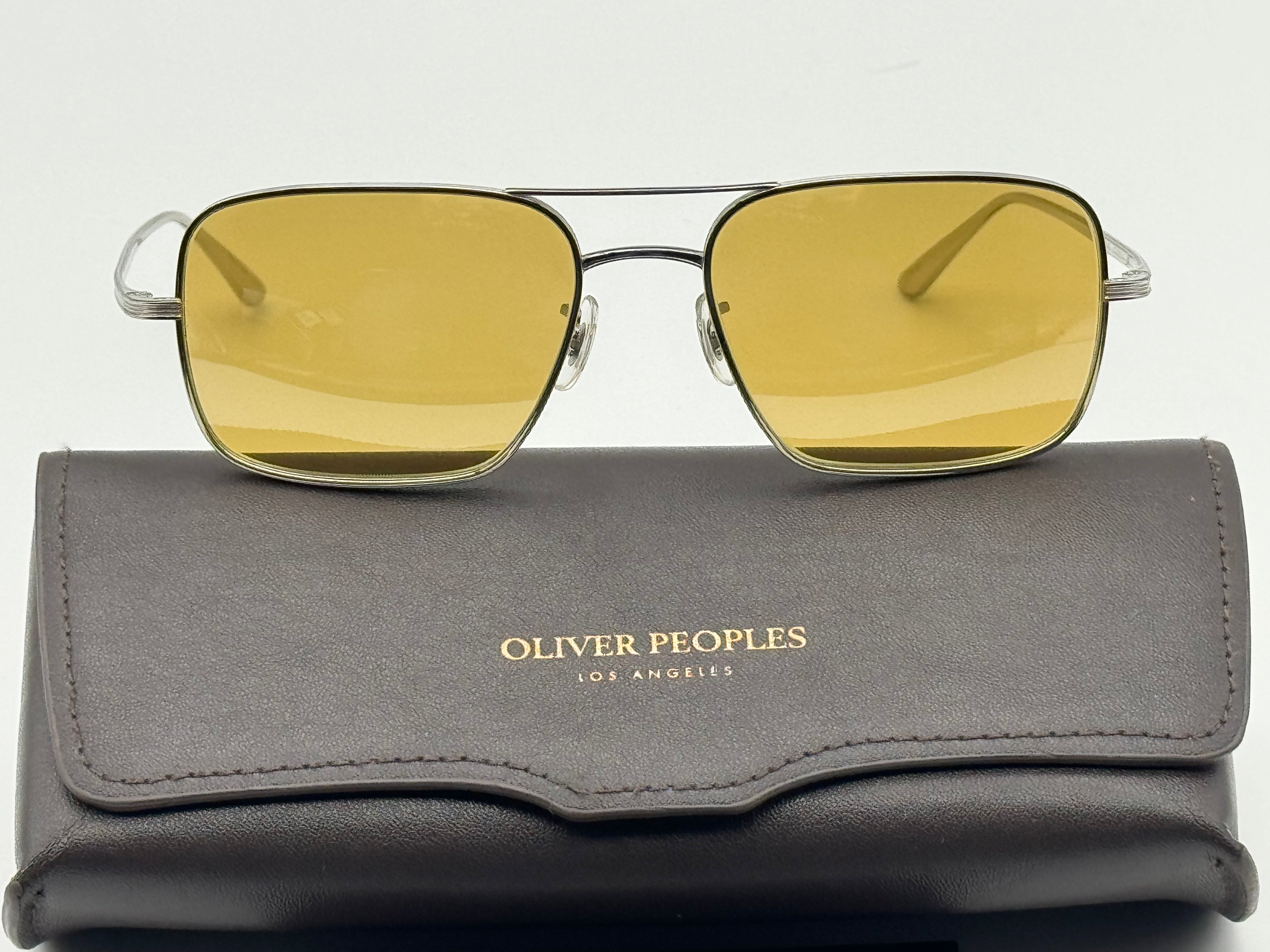 Oliver Peoples Victory L.A. 54mm OV1246ST Silver Mustard 50360F Titanium  made in Japan