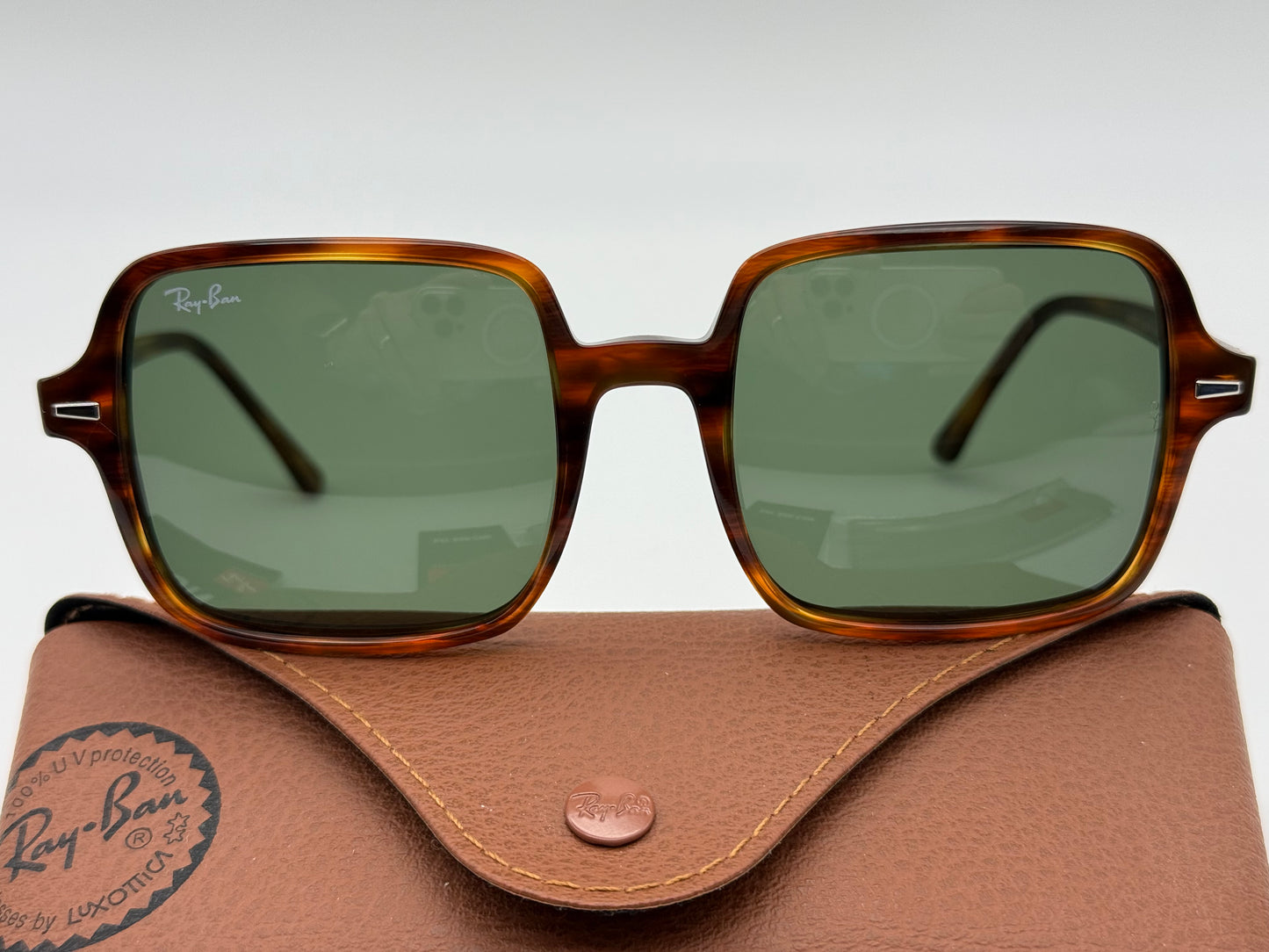 Ray-Ban RB 1973 SQUARE II 53mm 954/31 Stripped Havana / G-15 Glass Lens Italy NEW Missing Box