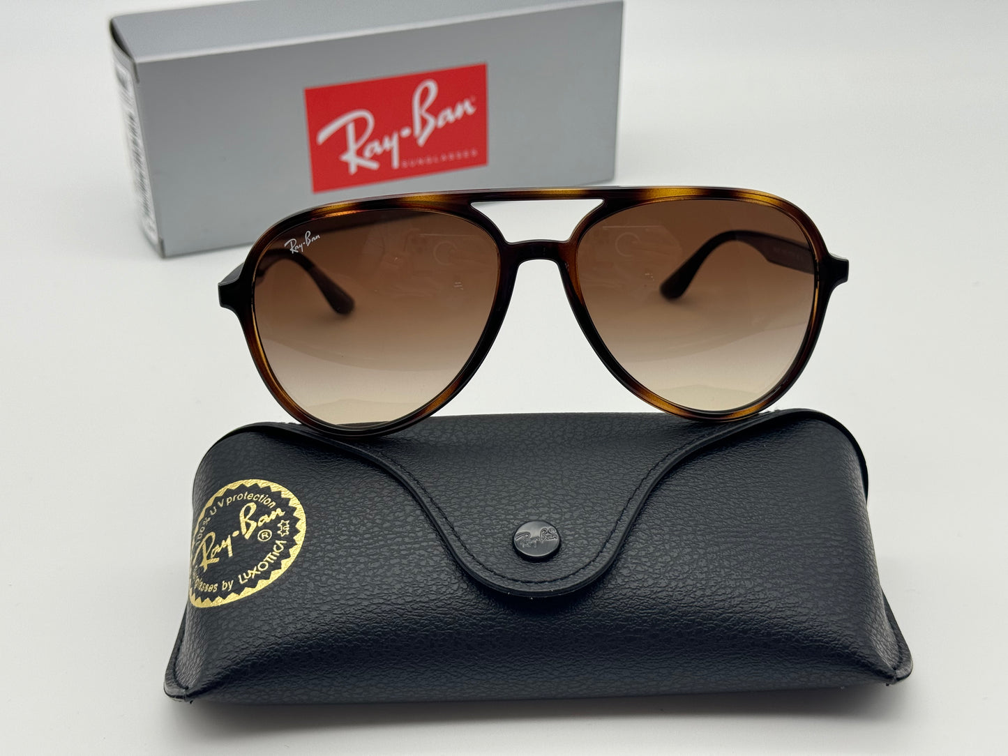 Ray Ban RB 4376 57mm Aviator Style Havana / Brown Gradient 710 /13 NEW