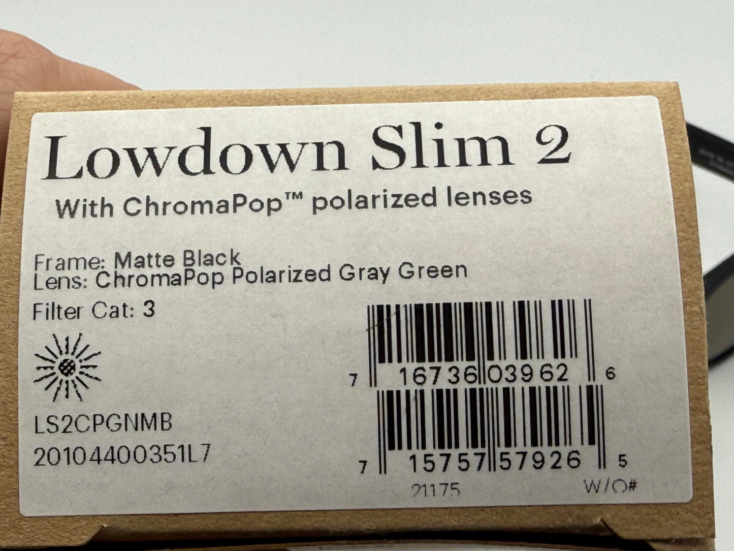 Smith Optics Lowdown Slim 2 53mm Chroma Pop Polarized Gray Green NEW