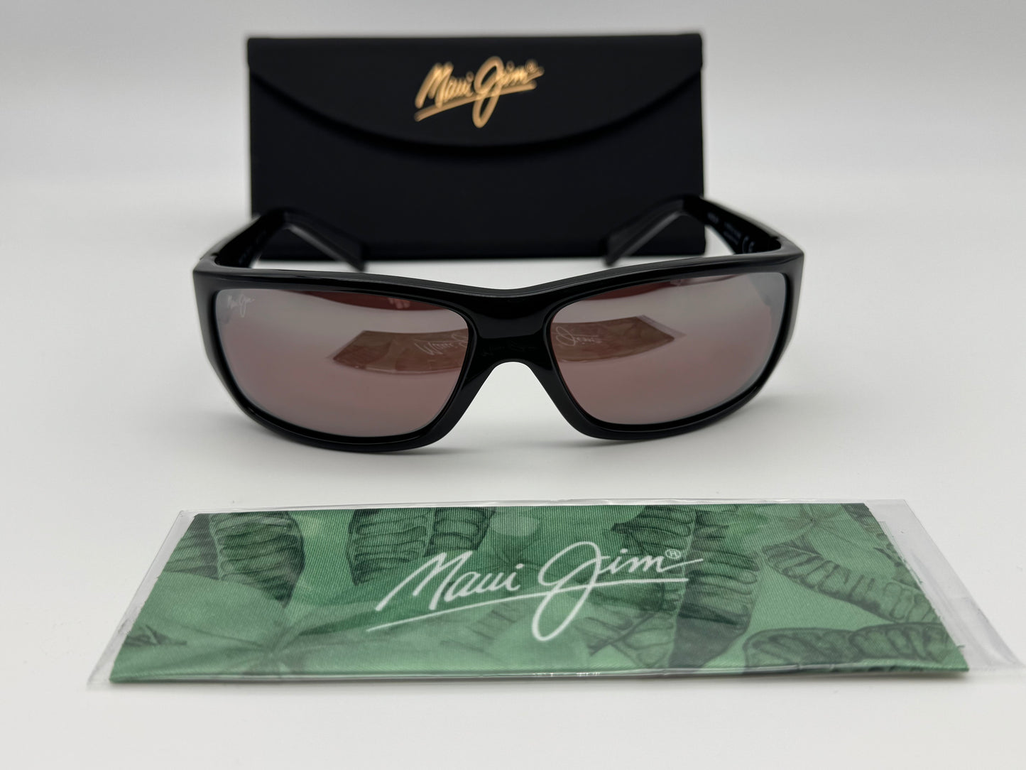 Maui Jim Wassup 60.5mm Black / Maui Rose Polarized MJ 123 - 02 NEW missing box