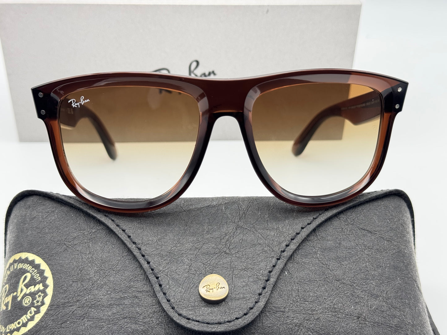 Ray-Ban Boyfriend Reverse 56mm Transparent Brown / Clear Gradient Brown 6709CB RBR 0501 Italy NEW