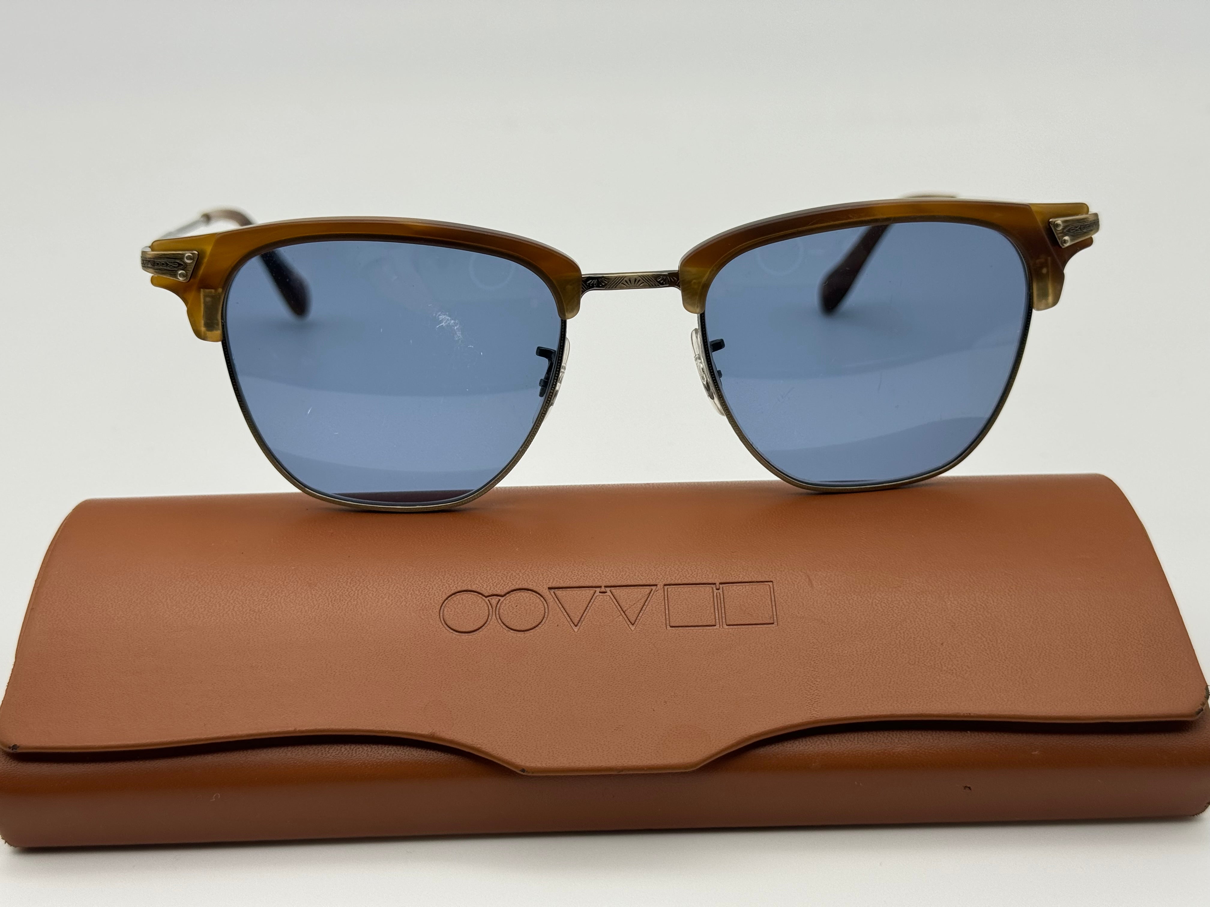 Oliver Peoples Banks Sun 49mm 5123 /82 OV 1145 Antique Gold Blue