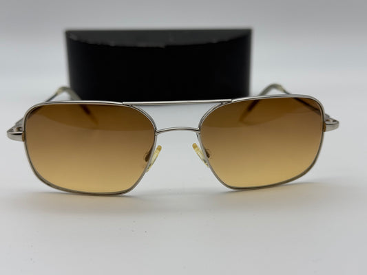 Oliver Peoples Victory 55mm Silver / Brown Gradient none-polarized polymer lens Preowned