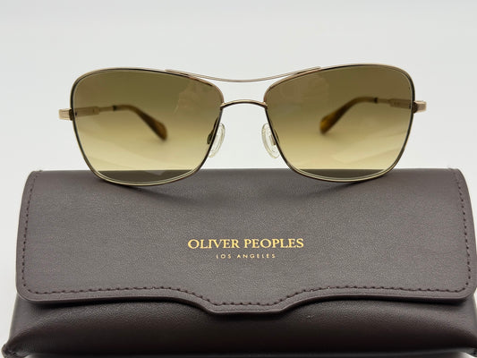 Oliver Peoples Sanford 57mm OV 1130 S Gold / Chrome Amber Photochromic 5132 / 85 Japan Preowned