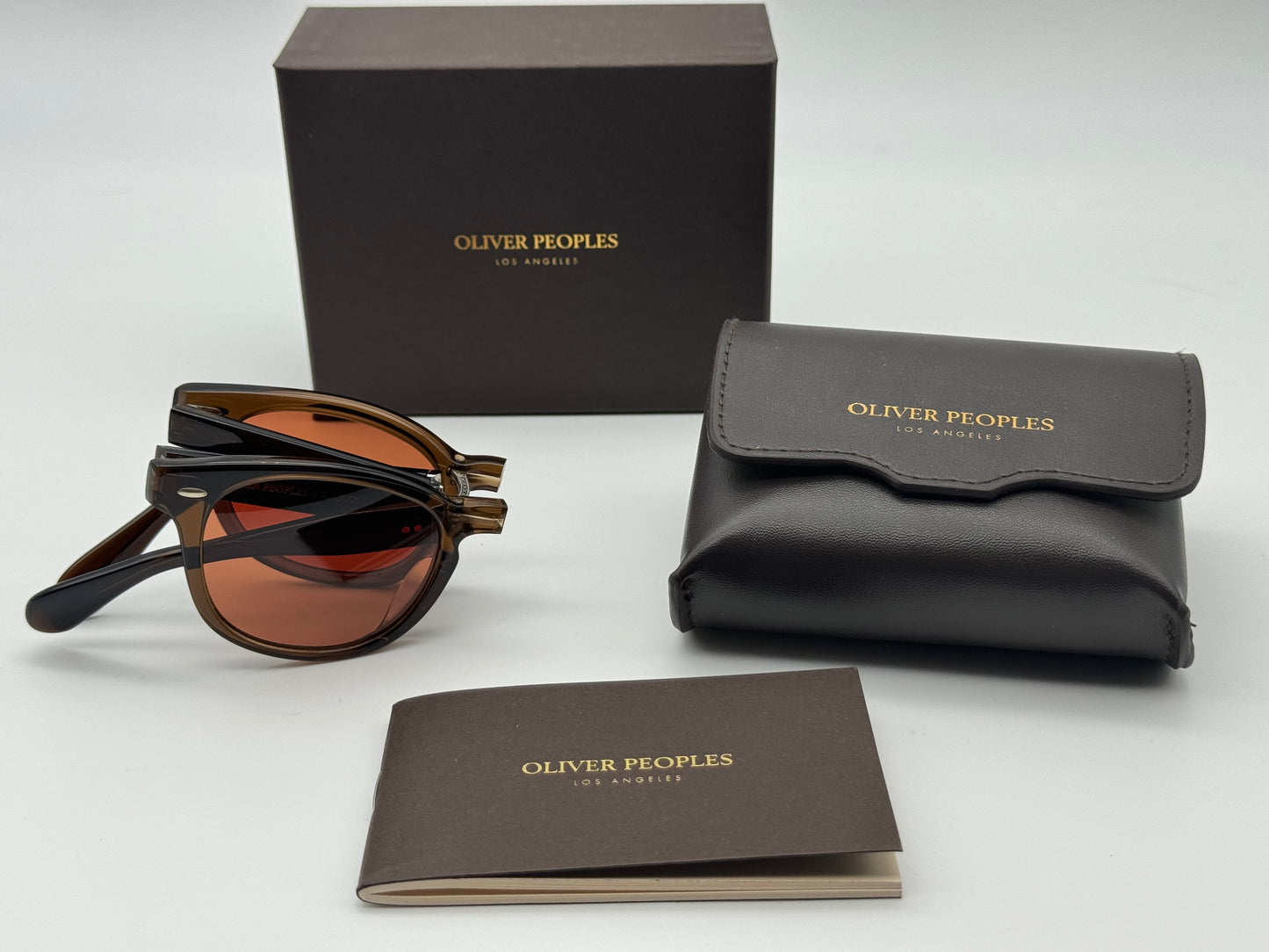 Oliver Peoples Sheldrake Folding 1950 47mm Dark Military / Persimmon 157653 Italy NEW