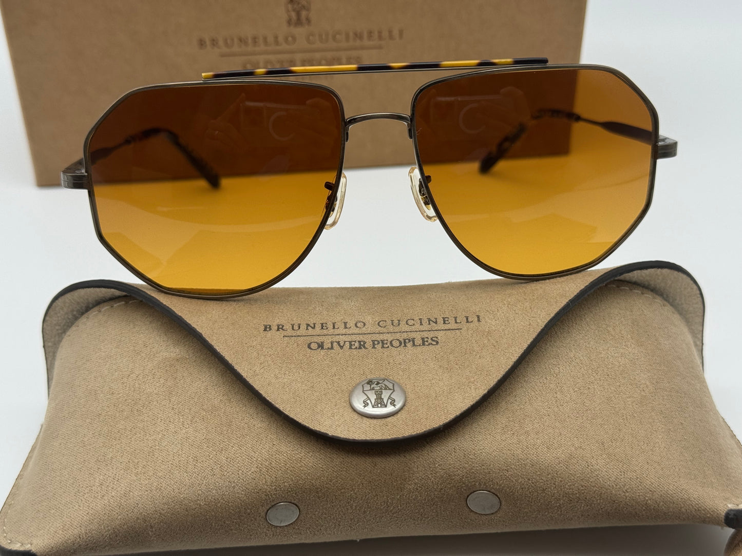 Oliver Peoples Moraldo 59mm OV 1317 ST 528478 Antique Gold / Cognac Gradient Sunglasses Brunello Cucinelli Japan NEW