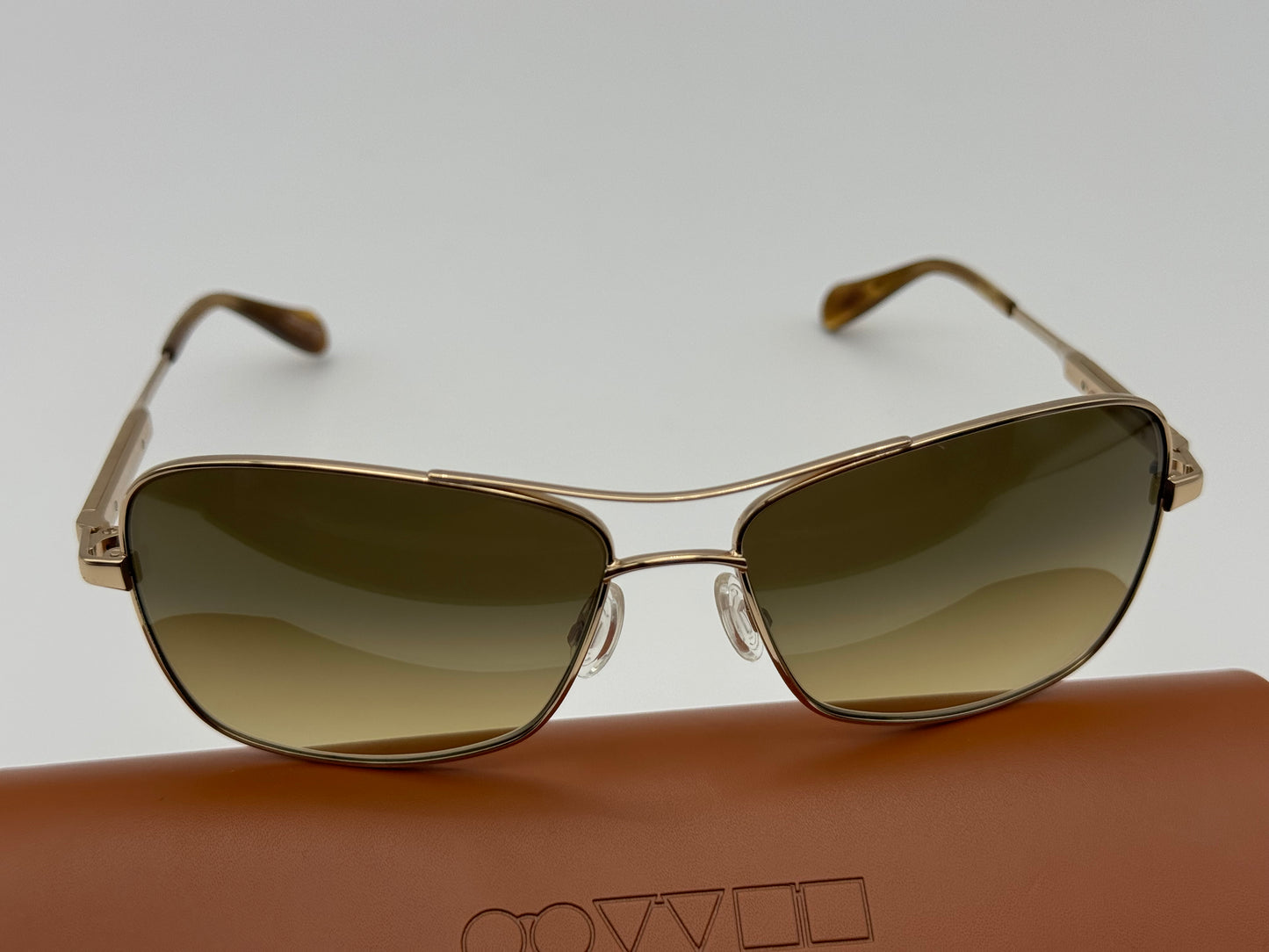 Oliver Peoples Sanford 57mm OV 1130 S Gold / Chrome Amber Photochromic 5132 / 85 Japan Missing Box