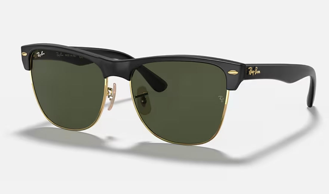 Ray-Ban Clubmaster Oversized 57mm RB 4175 Black / Gold G-15 877 Italy NEW