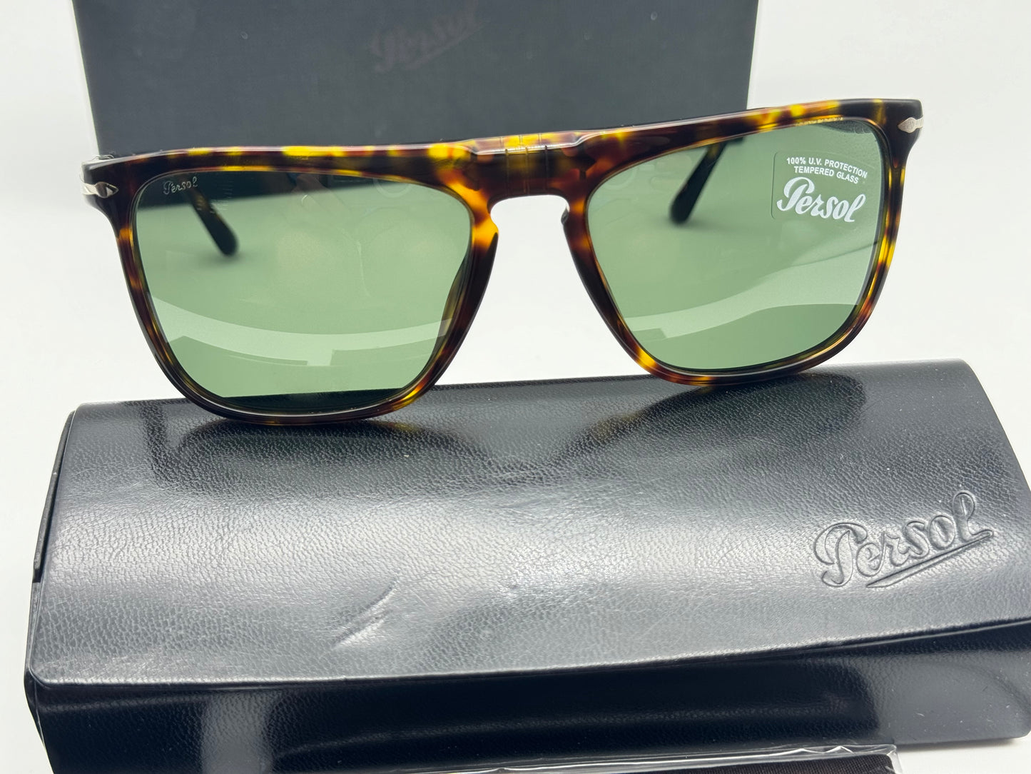 Persol PO 3225 56mm 24/31 Tortoise Green NEW