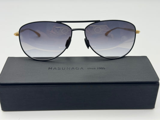 MASUNAGA MA-9001 58mm BLACK GOLD AUTHENTIC SUNGLASSES W/CASE 58-14 Japan NEW