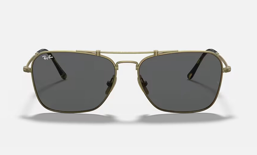 Ray-Ban Caravan Titanium 58mm Antique Gold / Gray Special Edition RB 8136 913757 Japan NEW