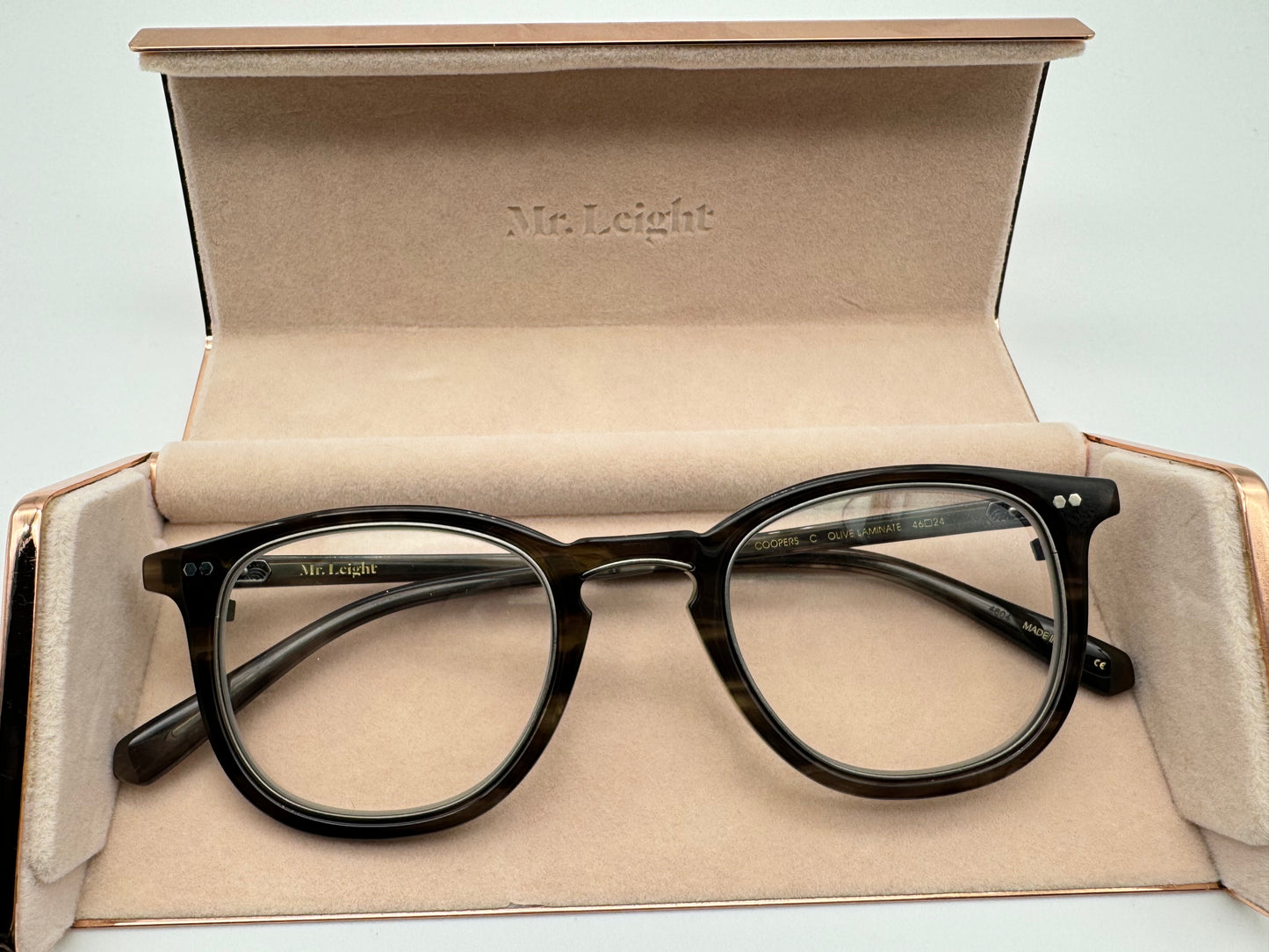 Mr. Leight Coopers C Eyeglasses Olive / Laminate titanium 46mm Japan NEW