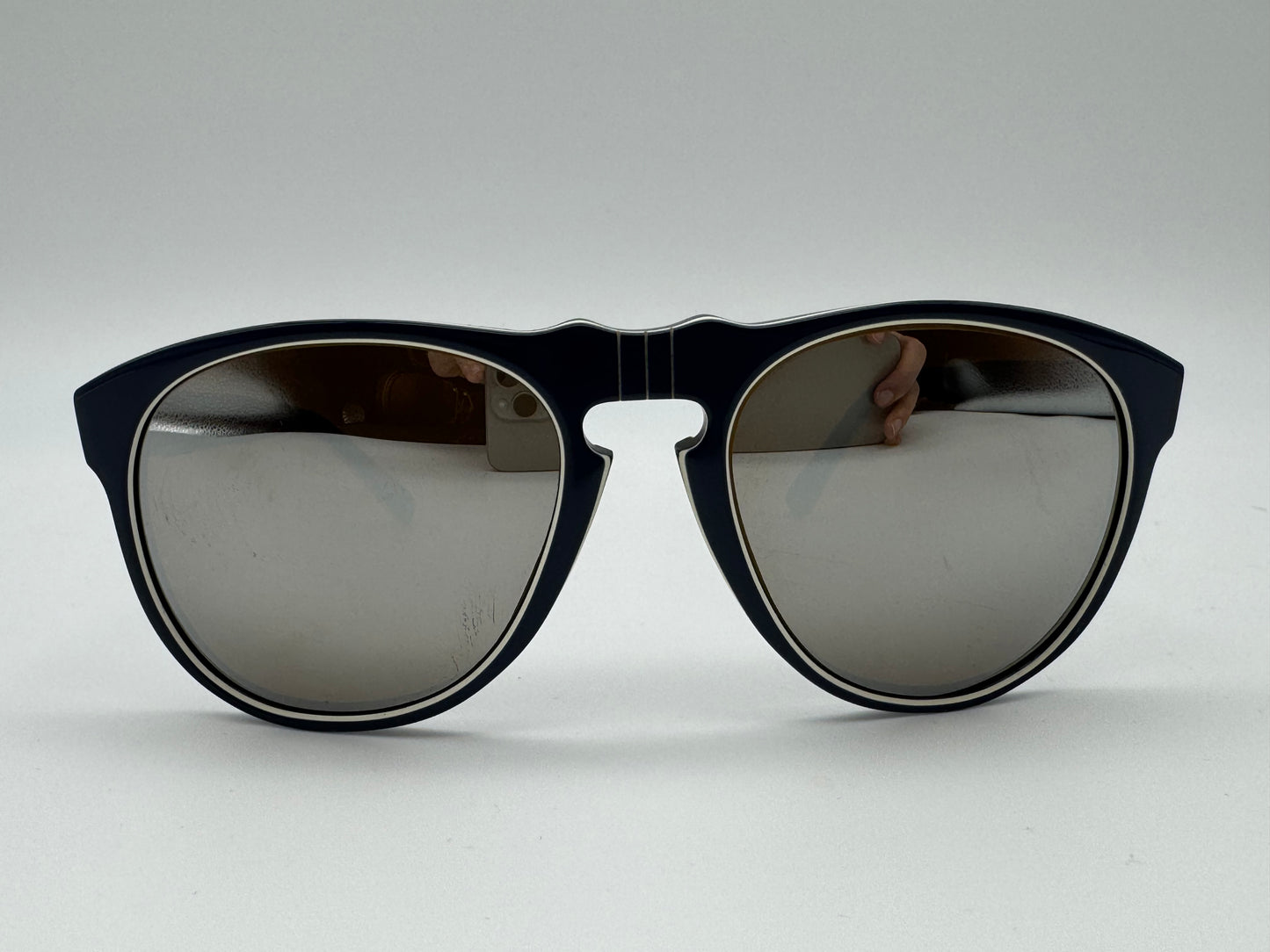 Vintage Persol Ratti 649/3 Sport 54mm Blue / White - Silver Mirror