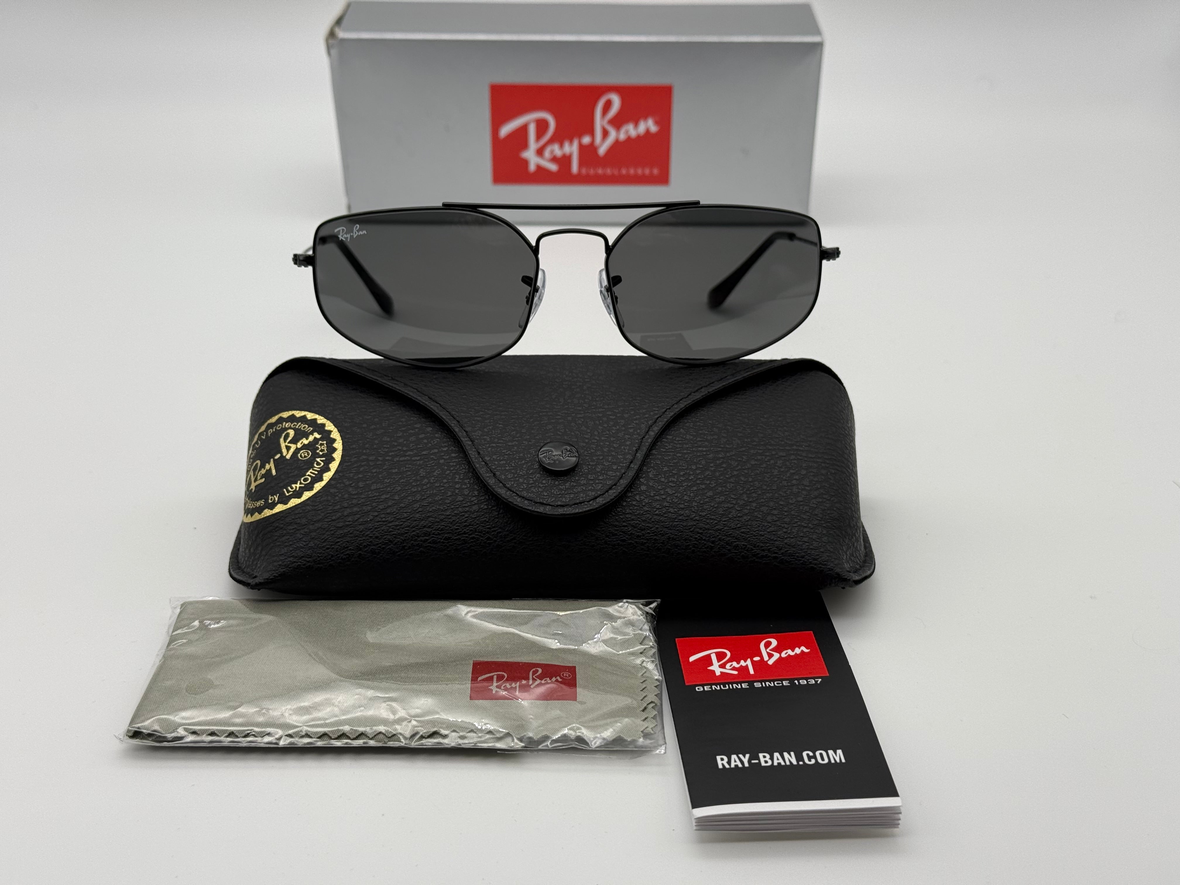 Ray Ban Explorer 5 RB 3845 57mm Black Dark Gray 002 B1 New