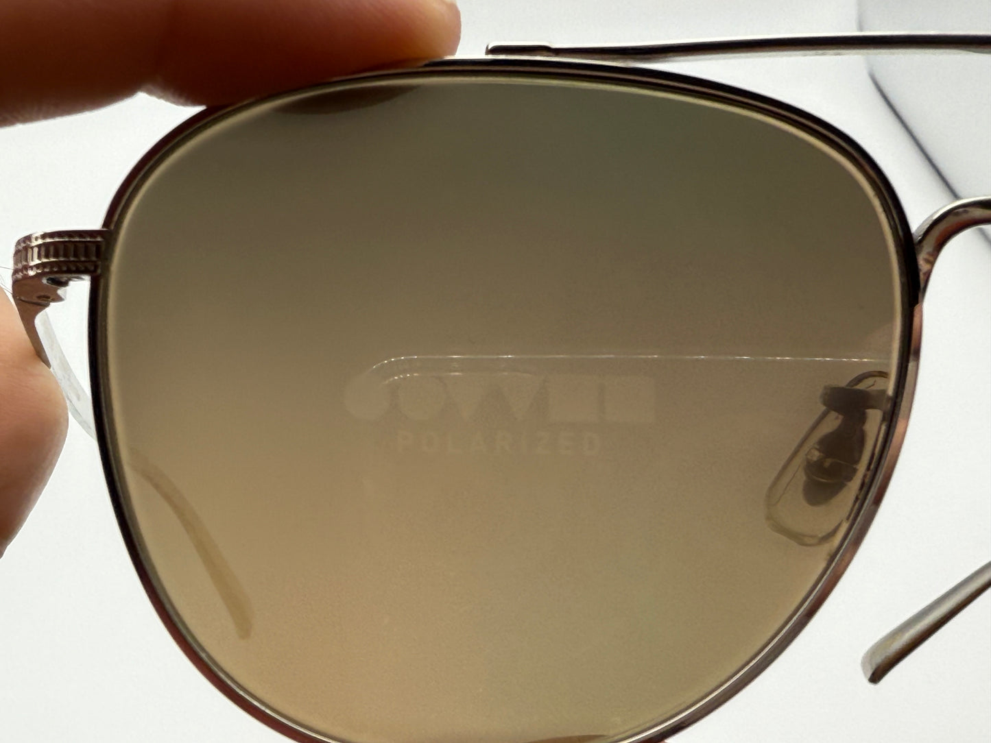 Oliver Peoples Rivetti 55mm OV 1335 5036GB Silver / Sandstone Gradient Polarized Titanium Japan NEW missing box