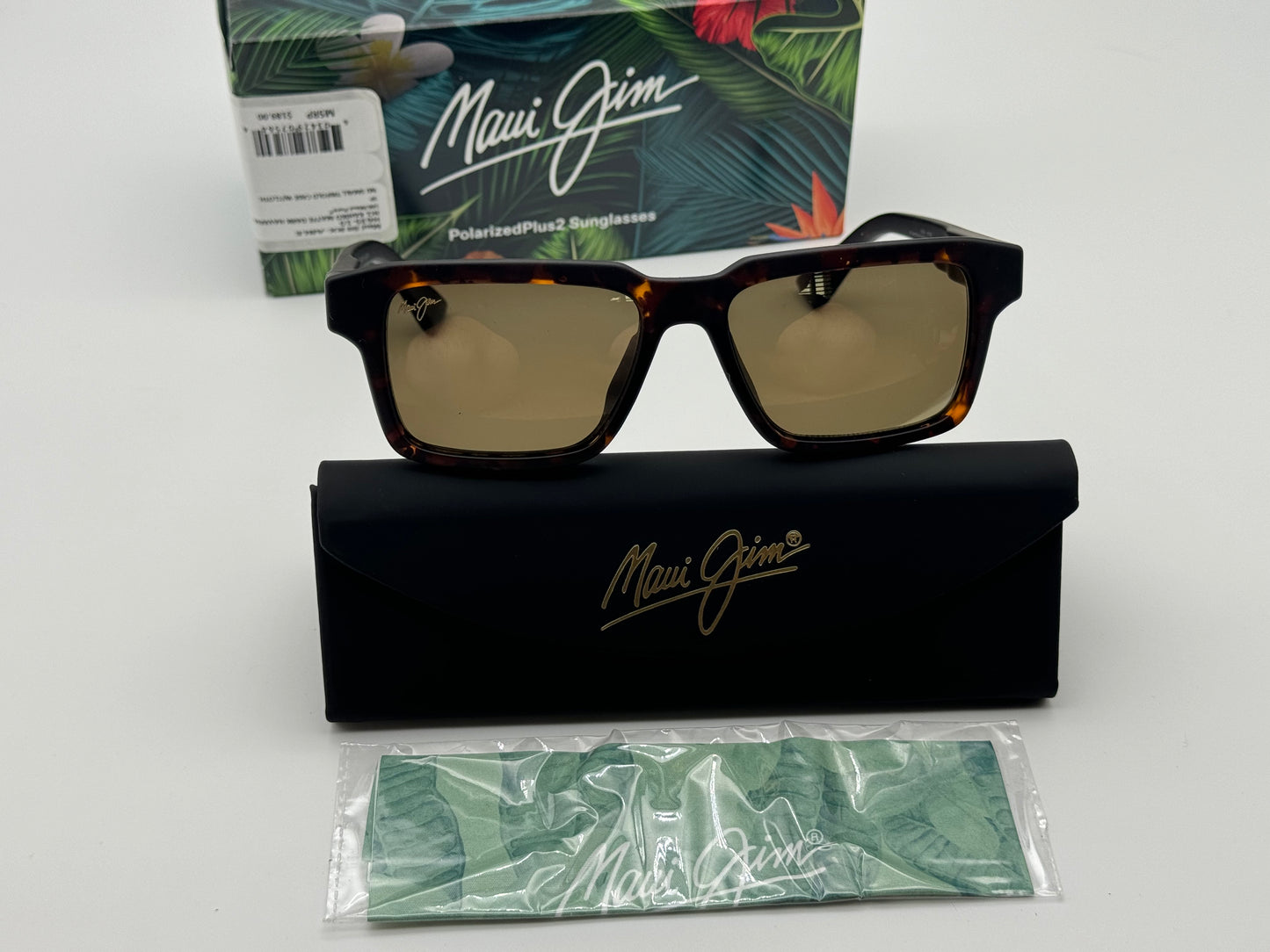 Maui Jim Kahiko 53mm Matte Dark Havana H635-10 Maui Pure HCL Polarized Lens Japan NEW