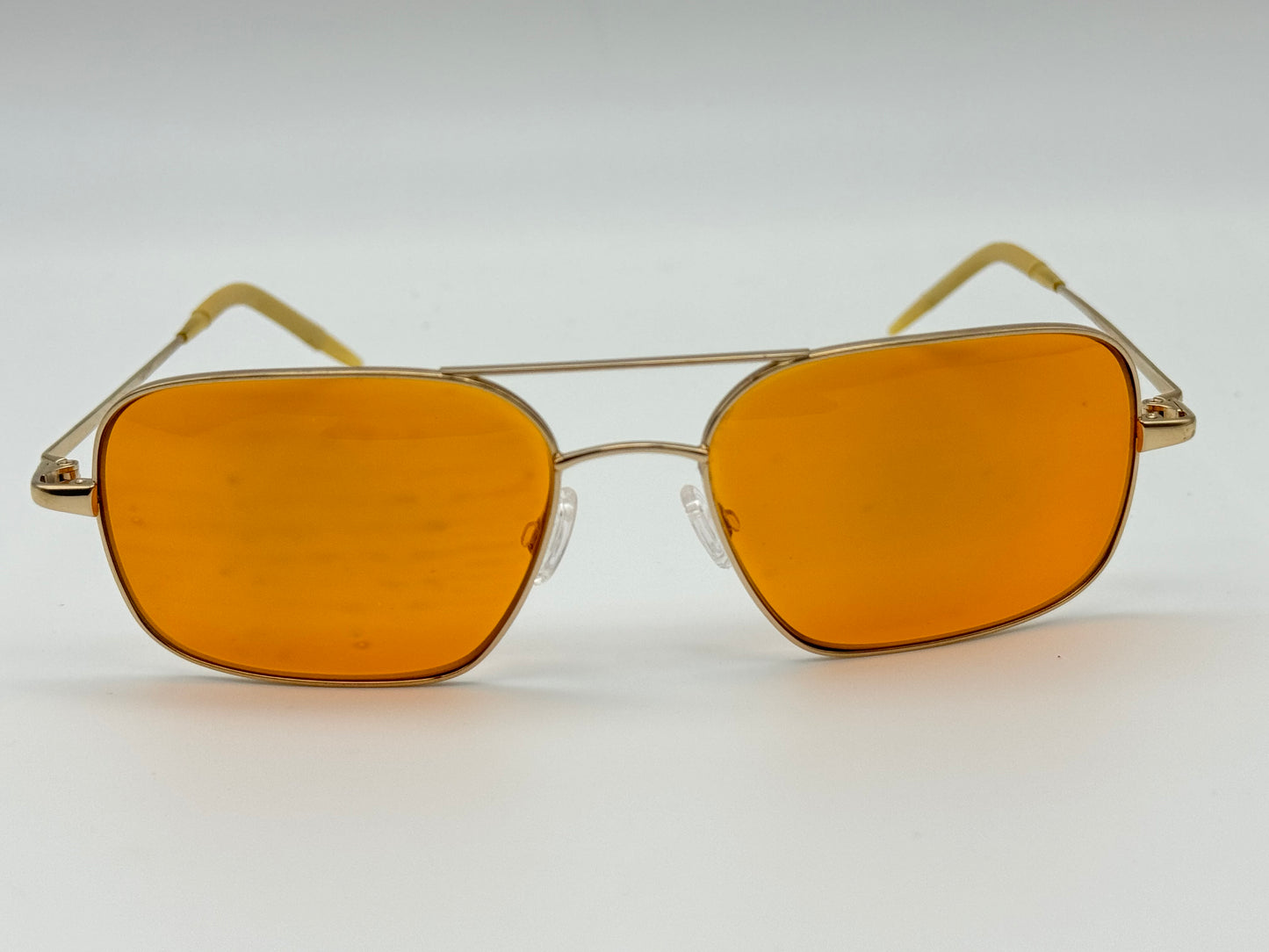 Oliver Peoples Victory 55 Gold VFX Cognac Burn Notice Michael Weston Rare Polarized Preowned