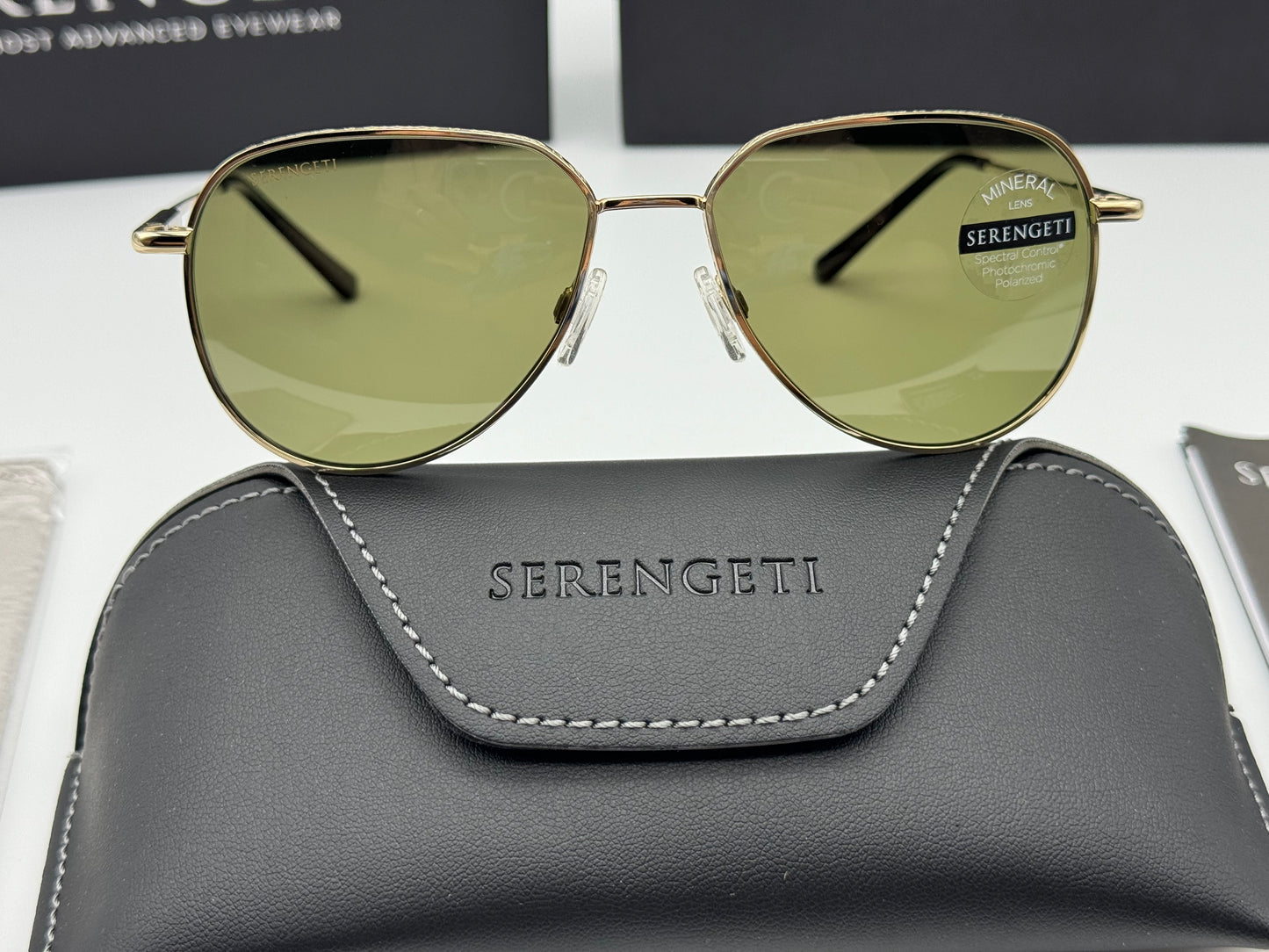 Serengeti HAYWOOD Small SS 55mm 544003  Light Light Gold 555nm Polarized Italy NEW