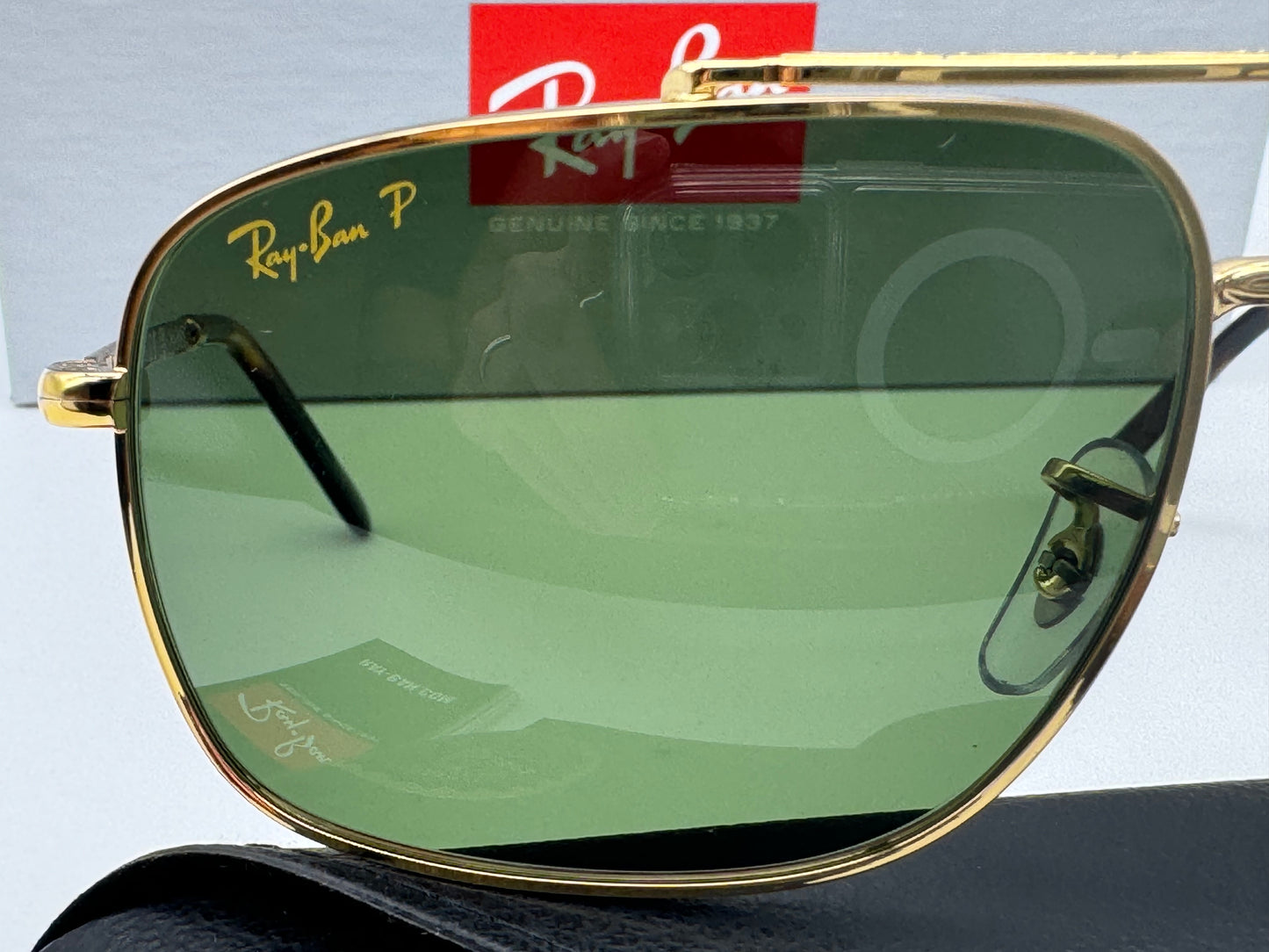 Ray-Ban RB 3796 59mm Gold / Dark Green Chromance Polarized 9196P1 Preowned