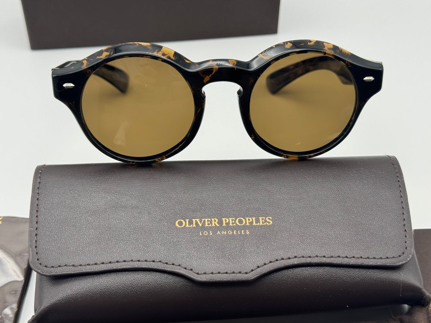 Oliver Peoples Cassavet 50mm OV 5493 Walnut Tortoise/ True Brown Polarized 174757 Preowned