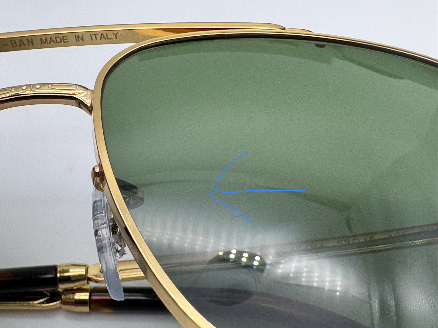 Ray-Ban RB 3796 59mm Gold / Dark Green Chromance Polarized 9196P1 Preowned