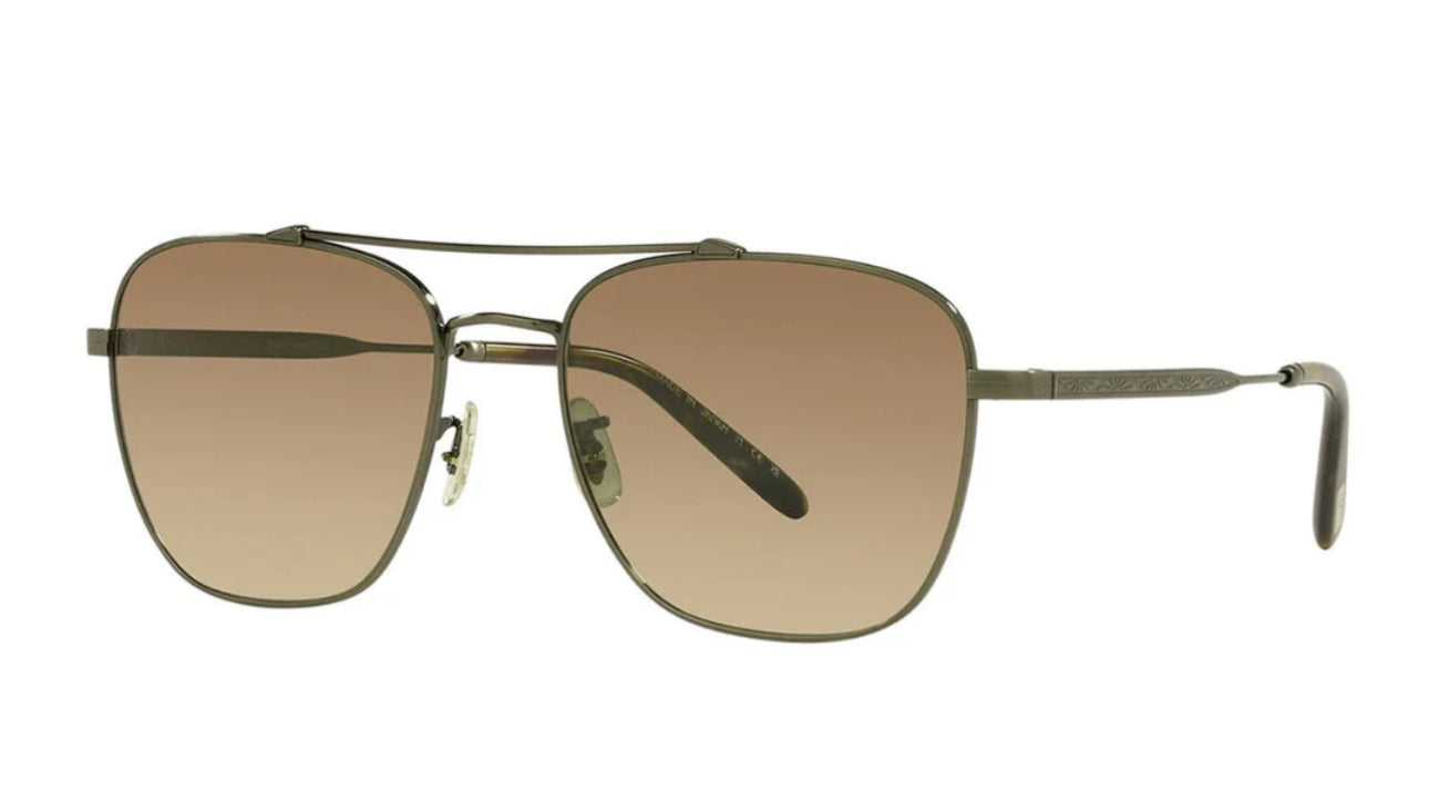 Oliver Peoples Marsan 55mm Brunello Cucinelli Antique Gold / Chrome Amber Photochromic Titanium OV 1322 ST 5284Q4 Japan NEW