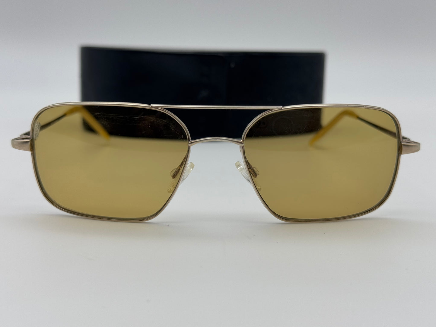 Oliver Peoples Victory 55mm Gold / Amber Polymer Lens Japan READ Description