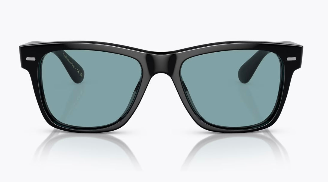 Oliver Peoples Oliver Sun 49mm Limited Edition Black / Teal Polarized OV 5393 SU 1005P1 Italy Defect