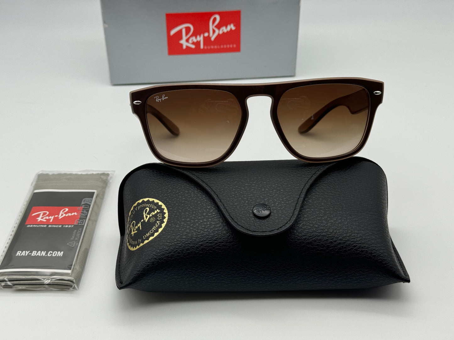 Ray Ban RB 4407 57mm Polished Green & Dark Grey & Transparent Brown / Brown 6732T5 NEW