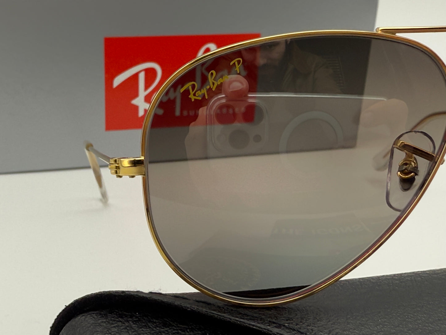 Ray-Ban Aviator 55mm RB 3025 Chromance Gold / Silver  9196 G6 Italy NEW