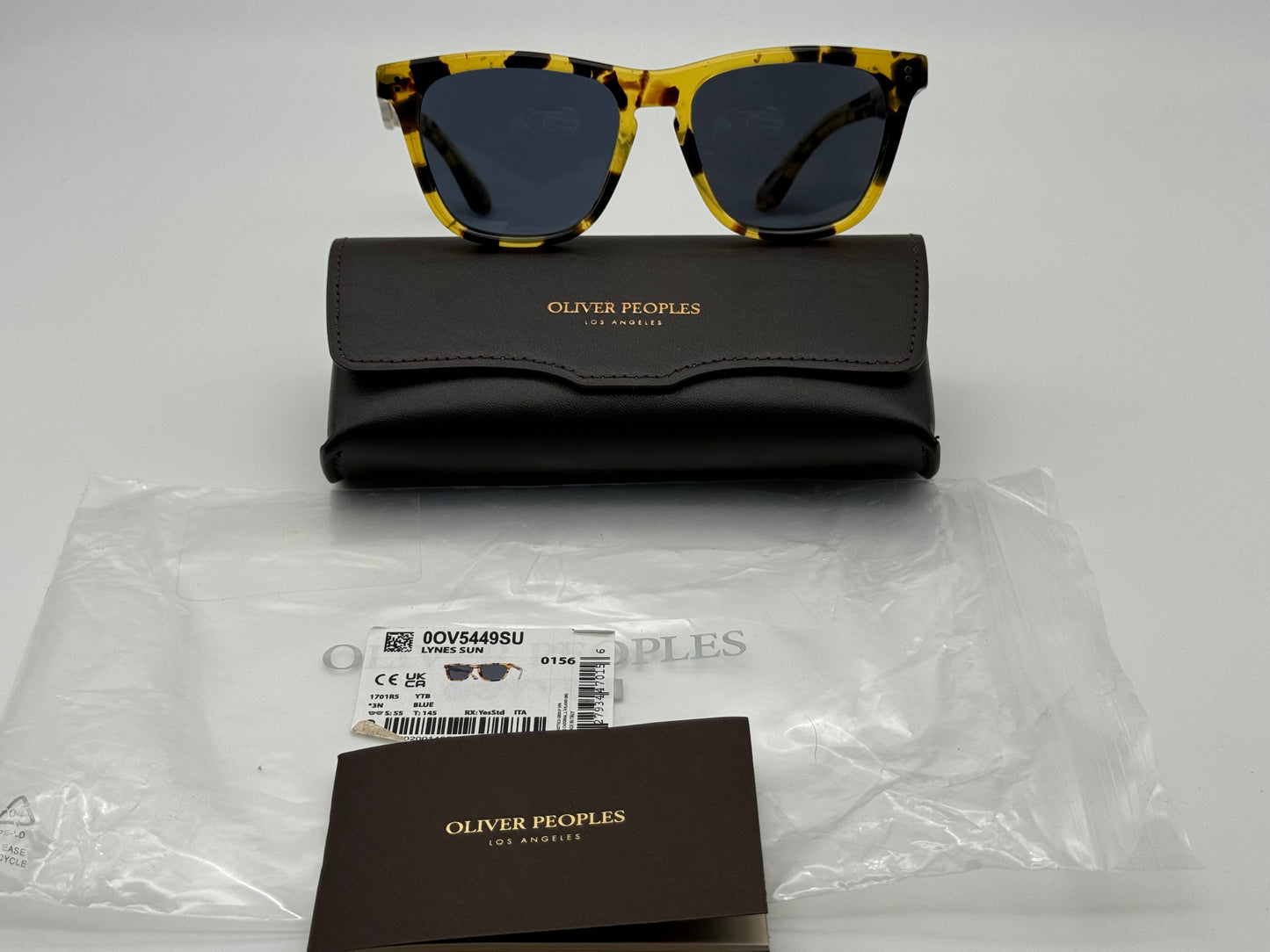 Oliver Peoples Lynes 55mm OV 5449 SU YTB / Blue 1701R5 Italy NEW