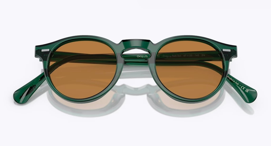 Oliver Peoples Gregory Peck Sun 50mm 176353 Dark Teal/Cognac Italy NEW