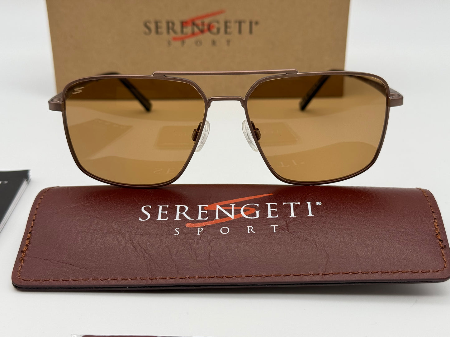 Serengeti Aitkin 56mm Brushed Bronze / Saturn Polarized Drivers Italy NEW