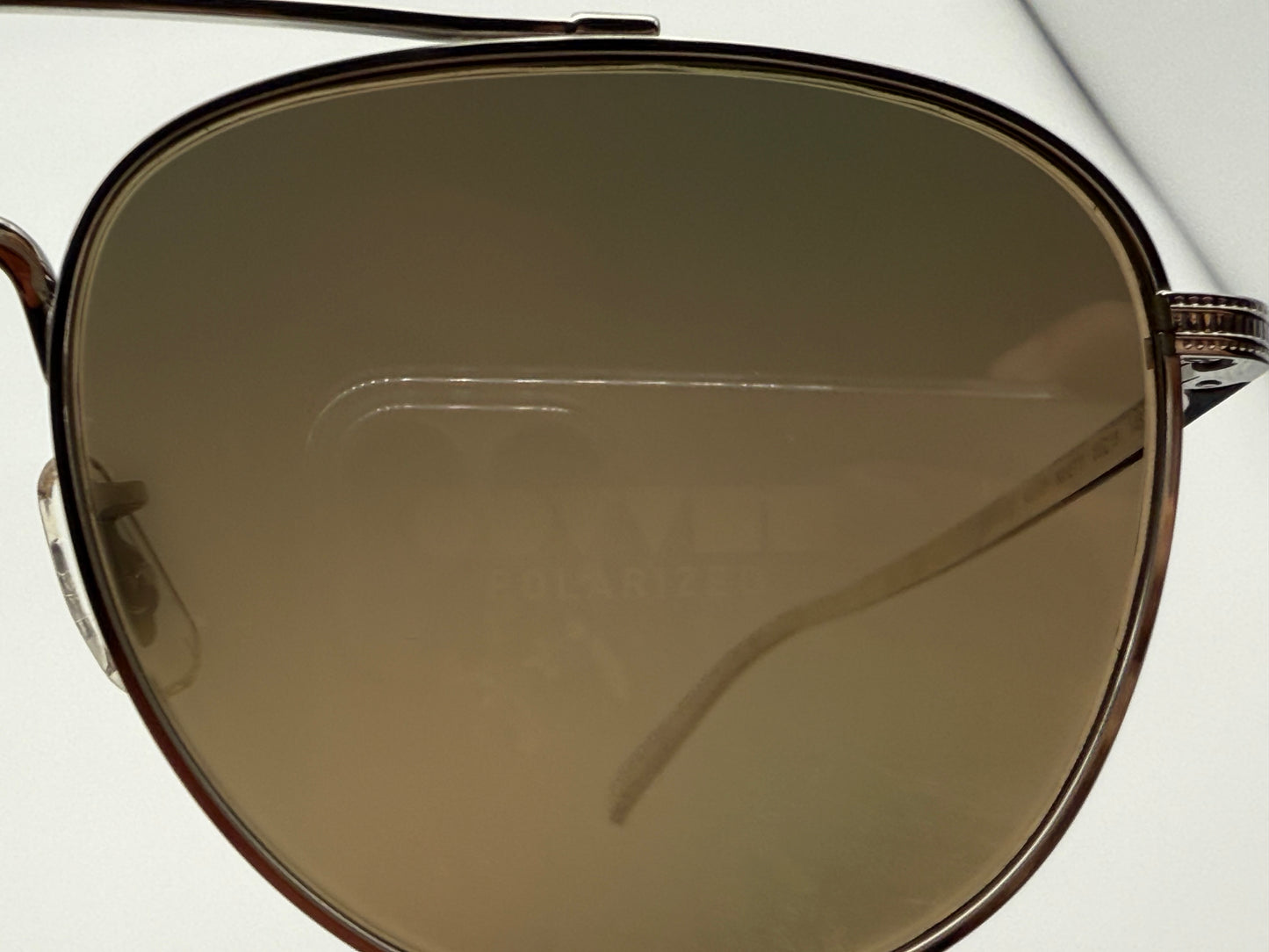 Oliver Peoples Rivetti 55mm OV 1335 5036GB Silver / Sandstone Gradient Polarized Titanium Japan NEW missing box