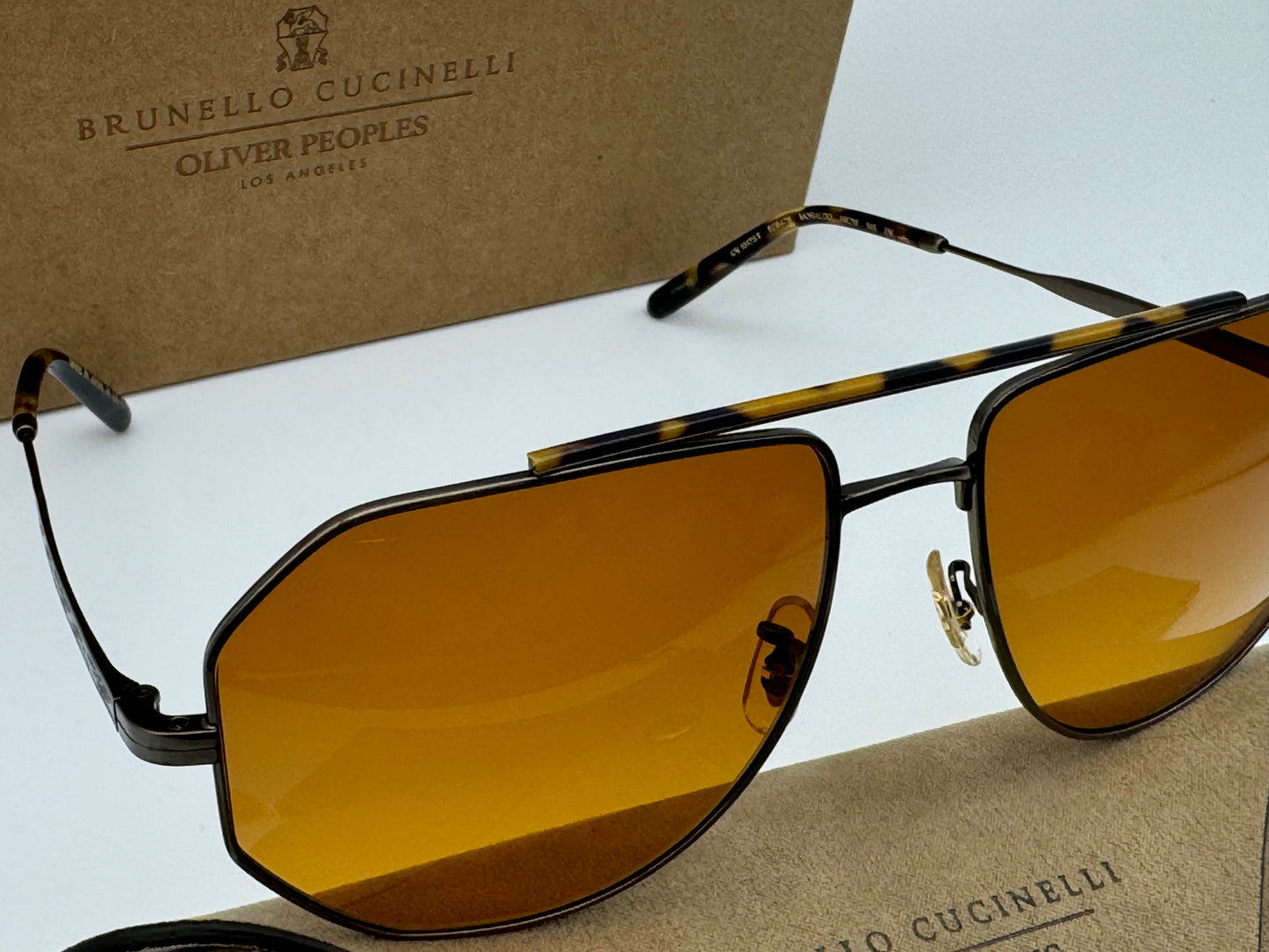 Oliver Peoples Moraldo 59mm OV 1317 ST 528478 Antique Gold / Cognac Gradient Sunglasses Brunello Cucinelli Japan NEW