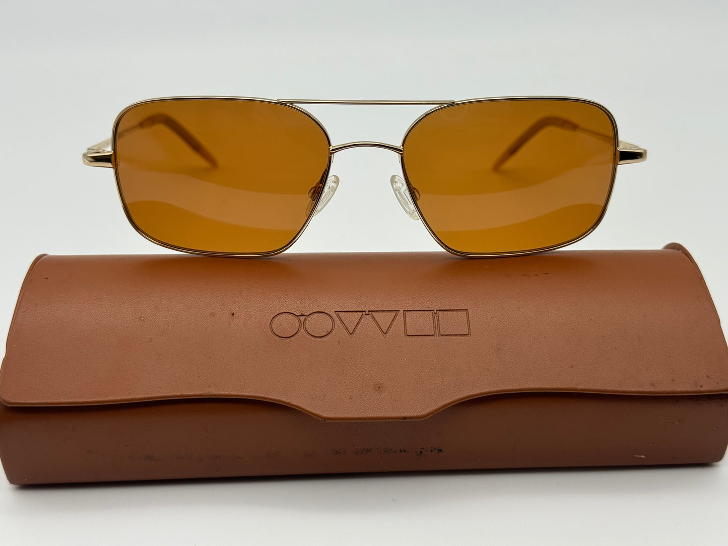 Oliver Peoples Victory G 55 Gold / Cognac Burn Notice Michael Weston Rare Polarized Missing Box