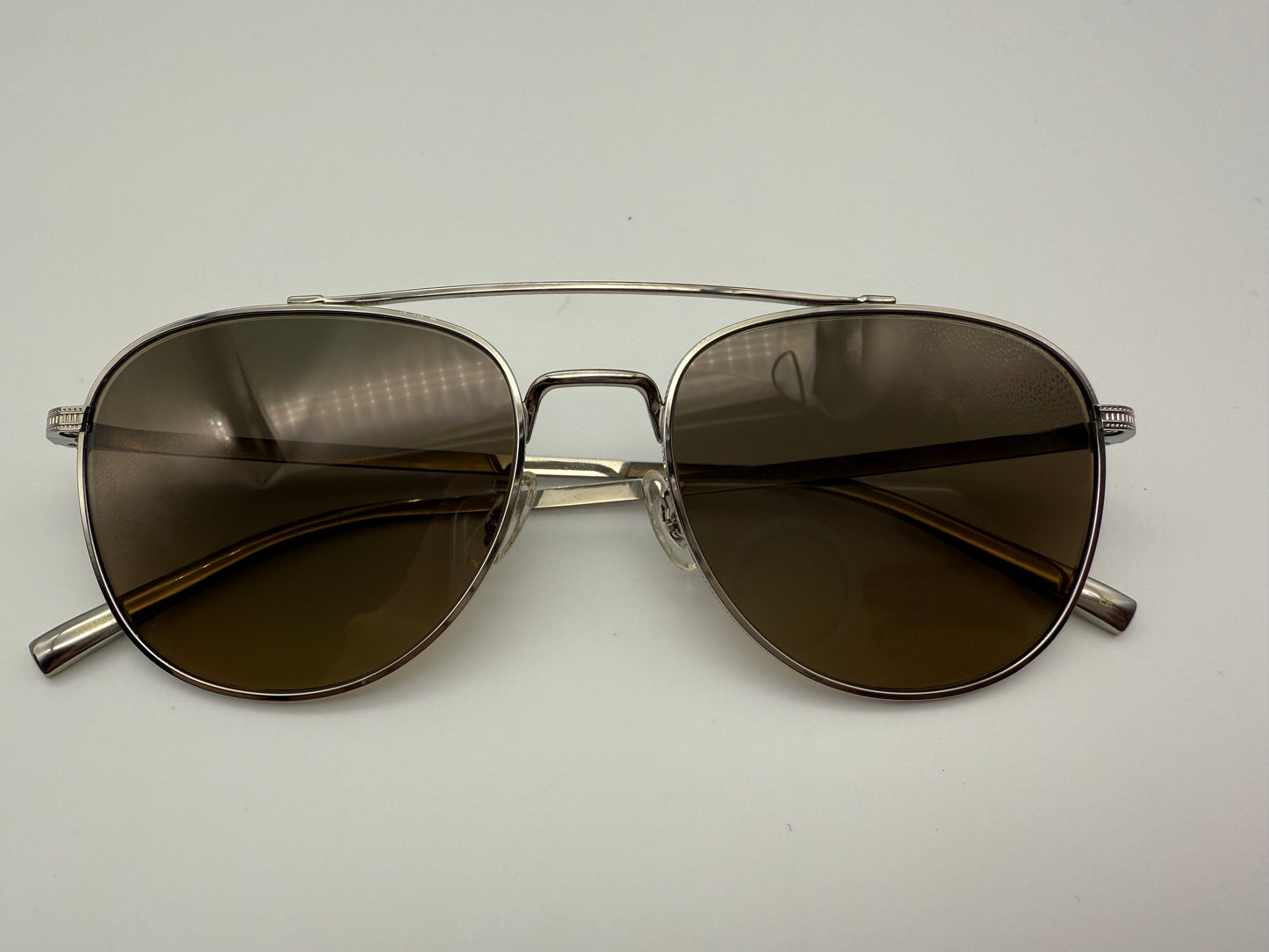 Oliver Peoples Rivetti 55mm OV 1335 5036GB Silver / Sandstone Gradient Polarized Titanium Japan NEW missing box