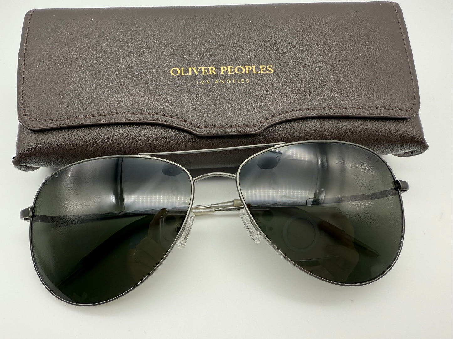 Oliver Peoples Kannon 59mm OV 1191 5016 / P1 Black Chrome / Polarized G 15 Lens Open Box