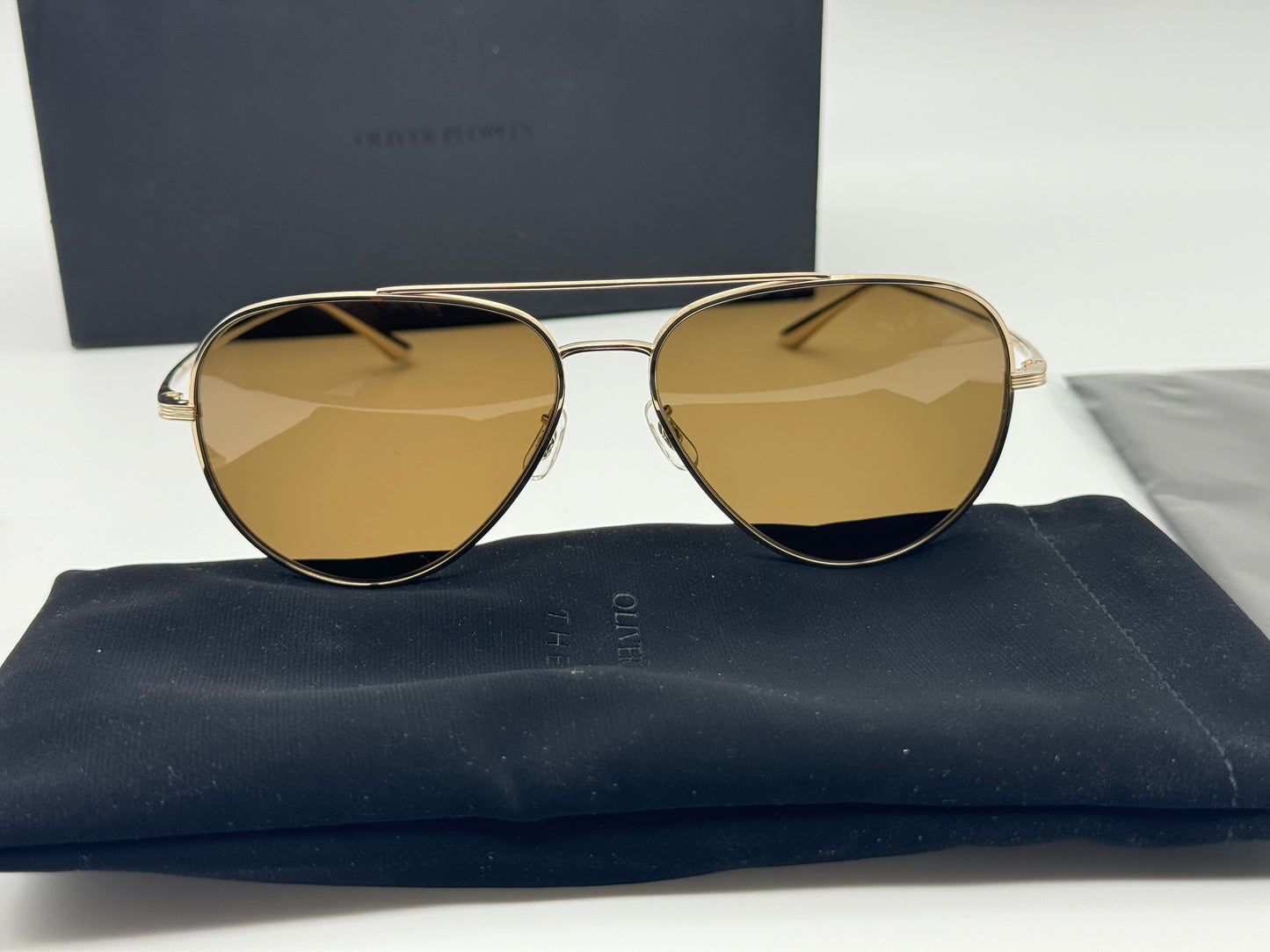 Oliver Peoples x The Row Casse 58mm Titanium OV 1277 ST 529257 Gold/Brown Polarized Japan NEW