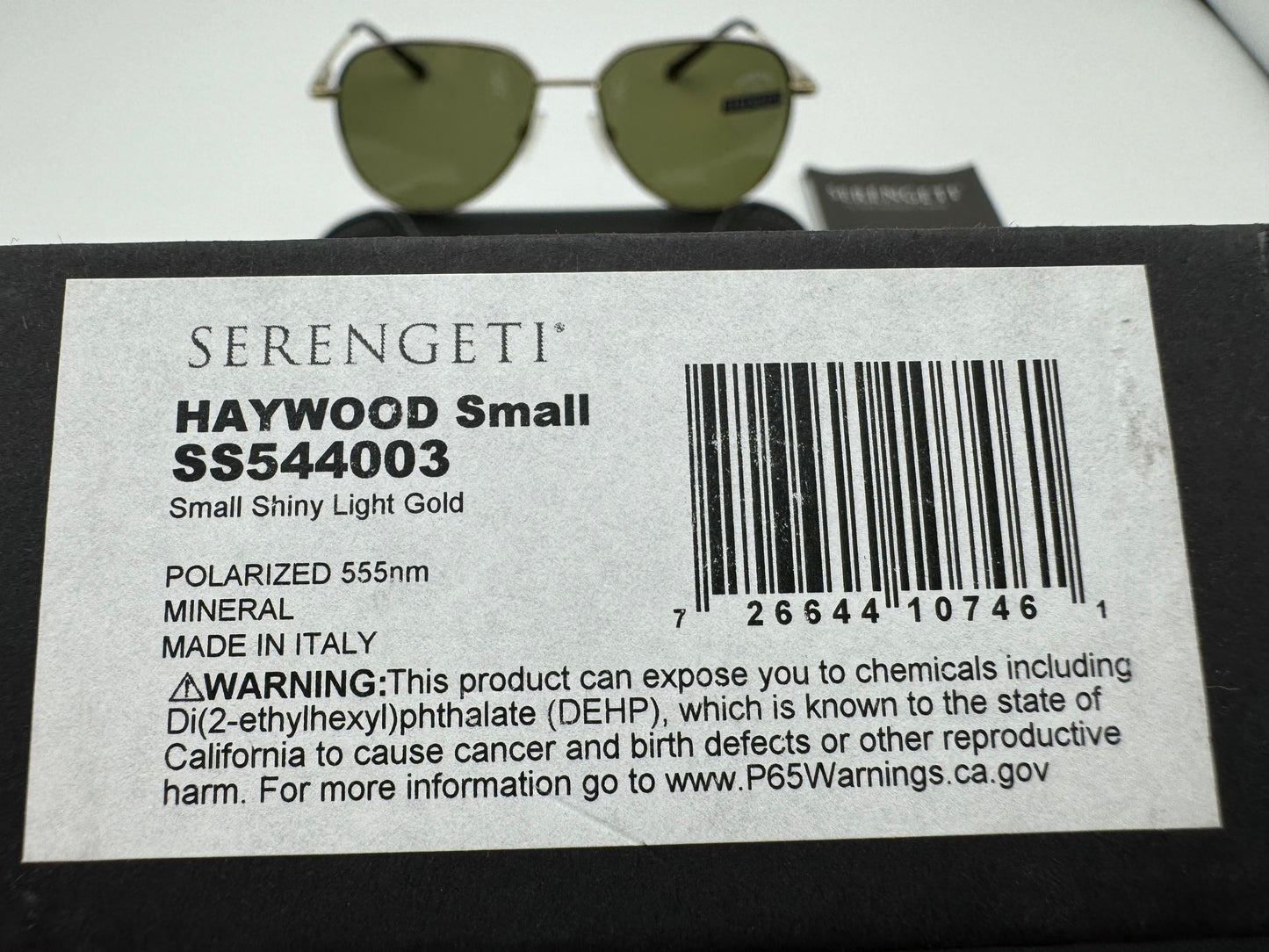 Serengeti HAYWOOD Small SS 55mm 544003  Light Light Gold 555nm Polarized Italy NEW