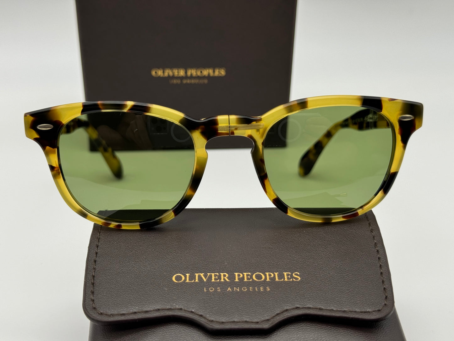 Oliver Peoples Sheldrake 1950 47mm folding OV 5471 YTB / Green C 170152 Italy NEW