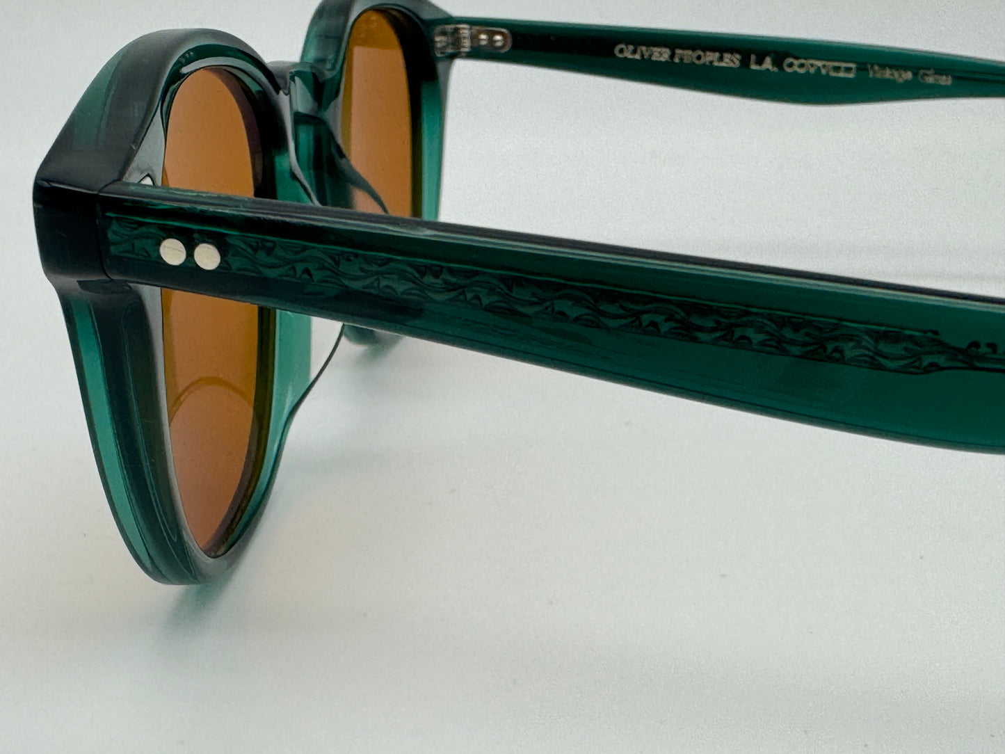 Oliver Peoples Desmon Sun 50mm OV 5454 Translucent Dark Teal / Cognac 176353 Italy NEW