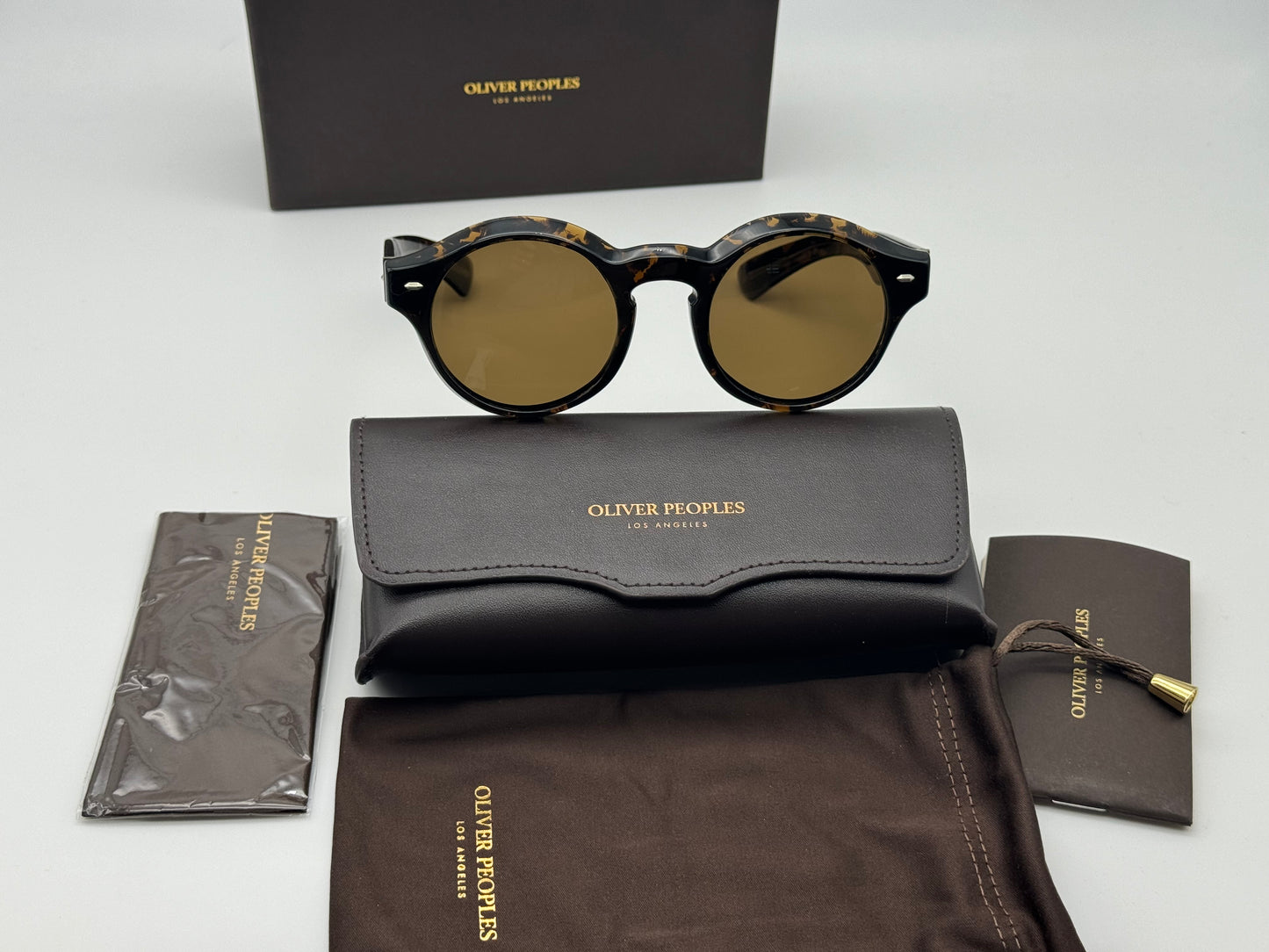 Oliver Peoples Cassavet 50mm OV 5493 Walnut Tortoise/ True Brown Polarized 174757 Preowned